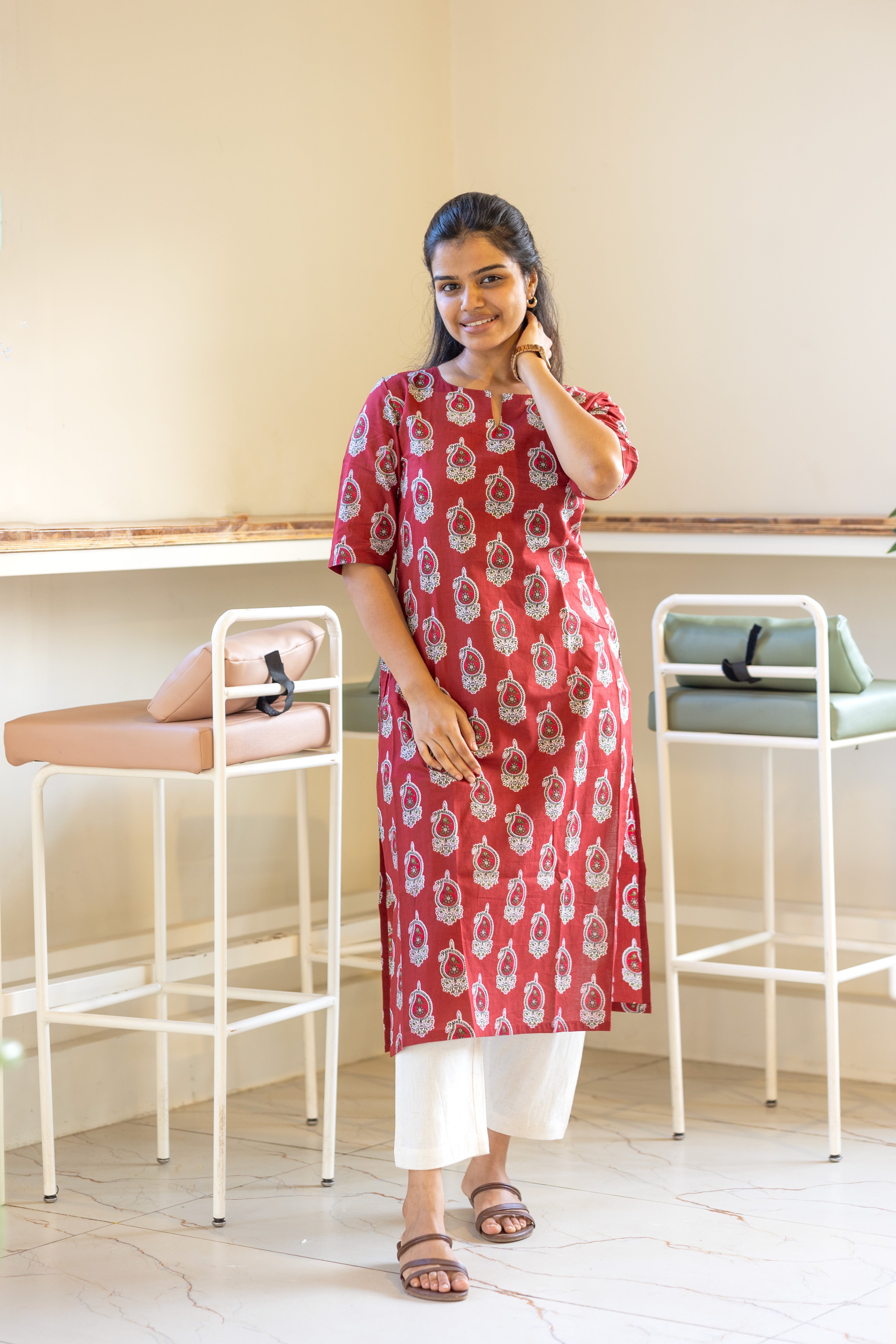Crimson petal kurti