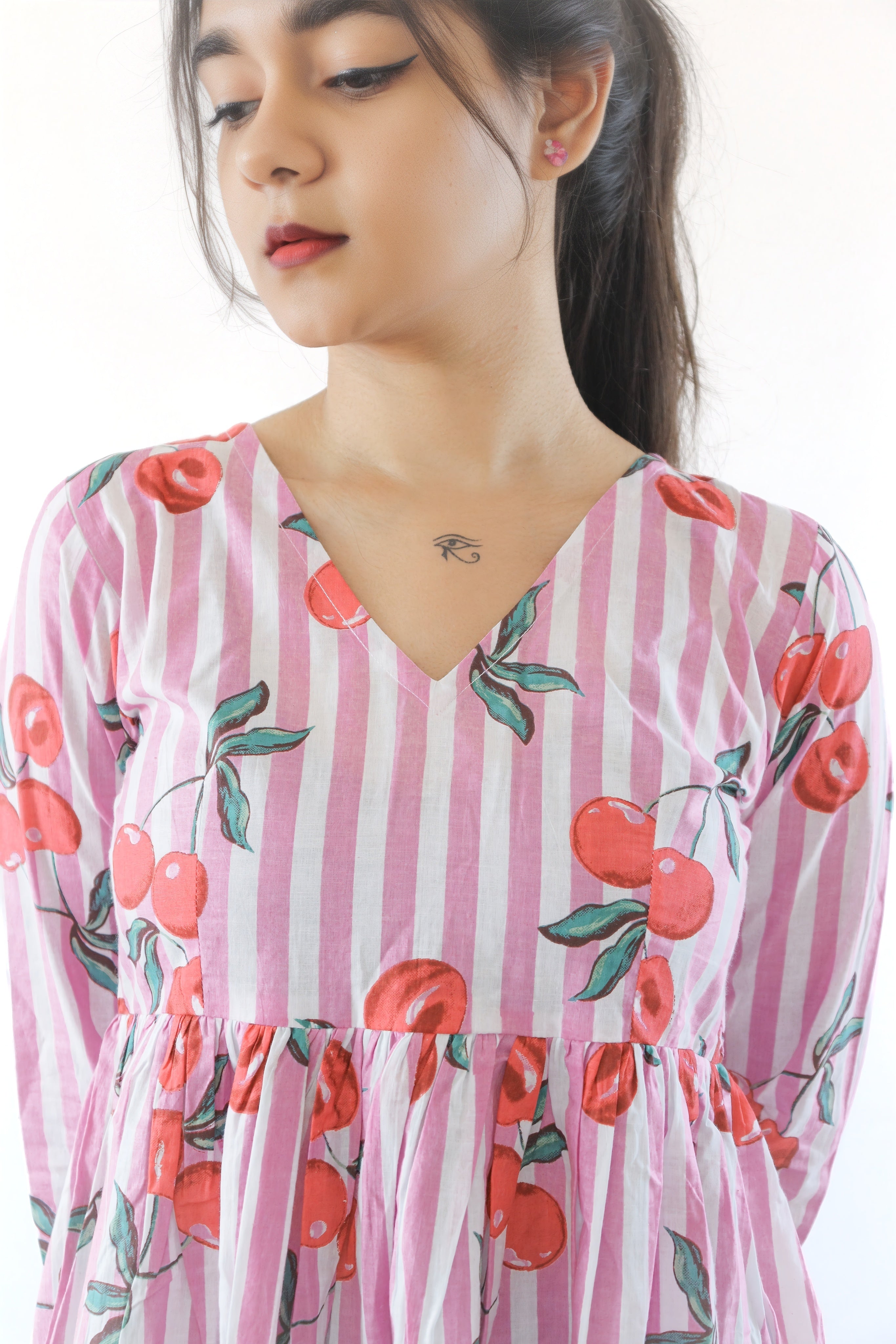 Cherry peplum top