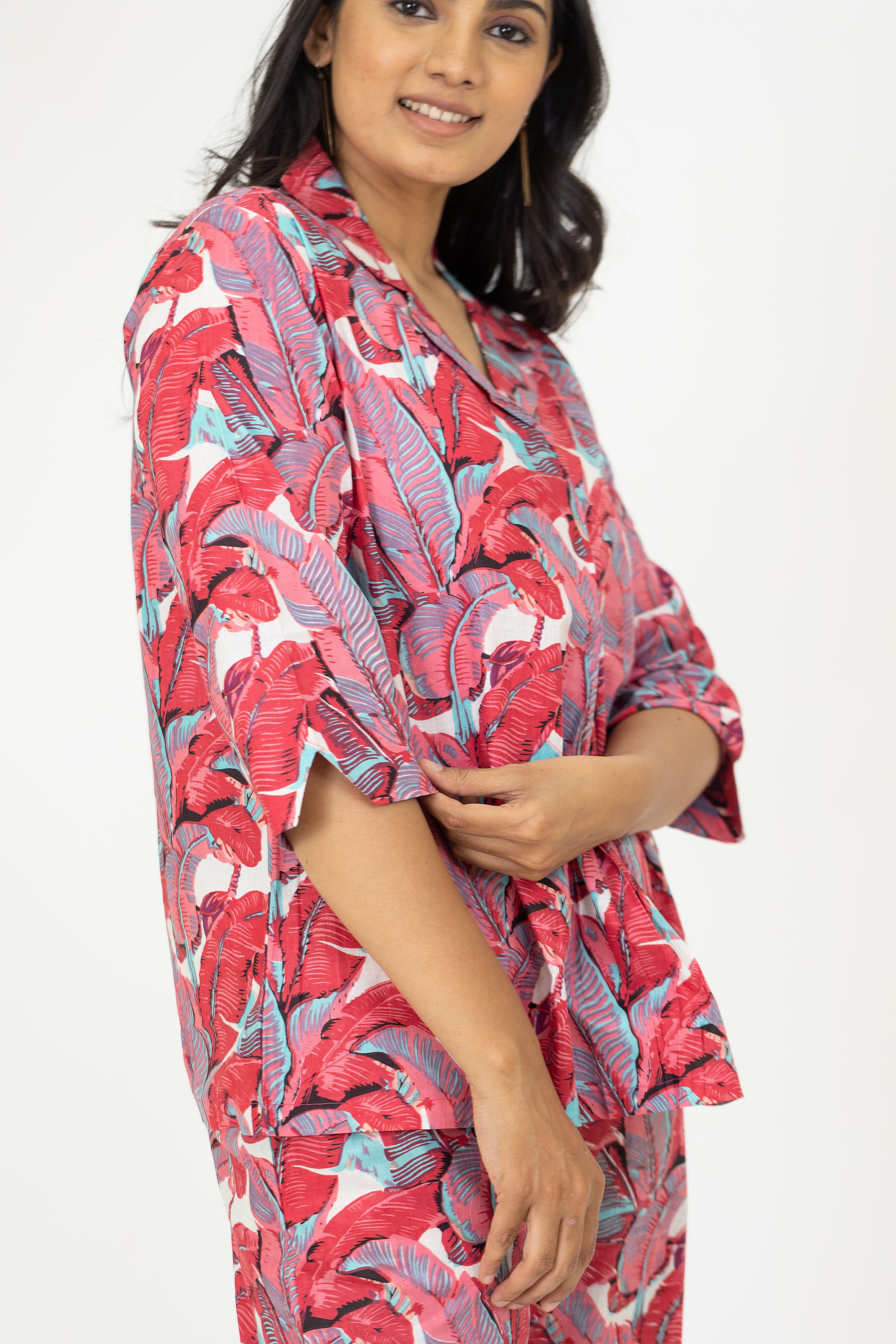 Pink Leaf Co-ord Set