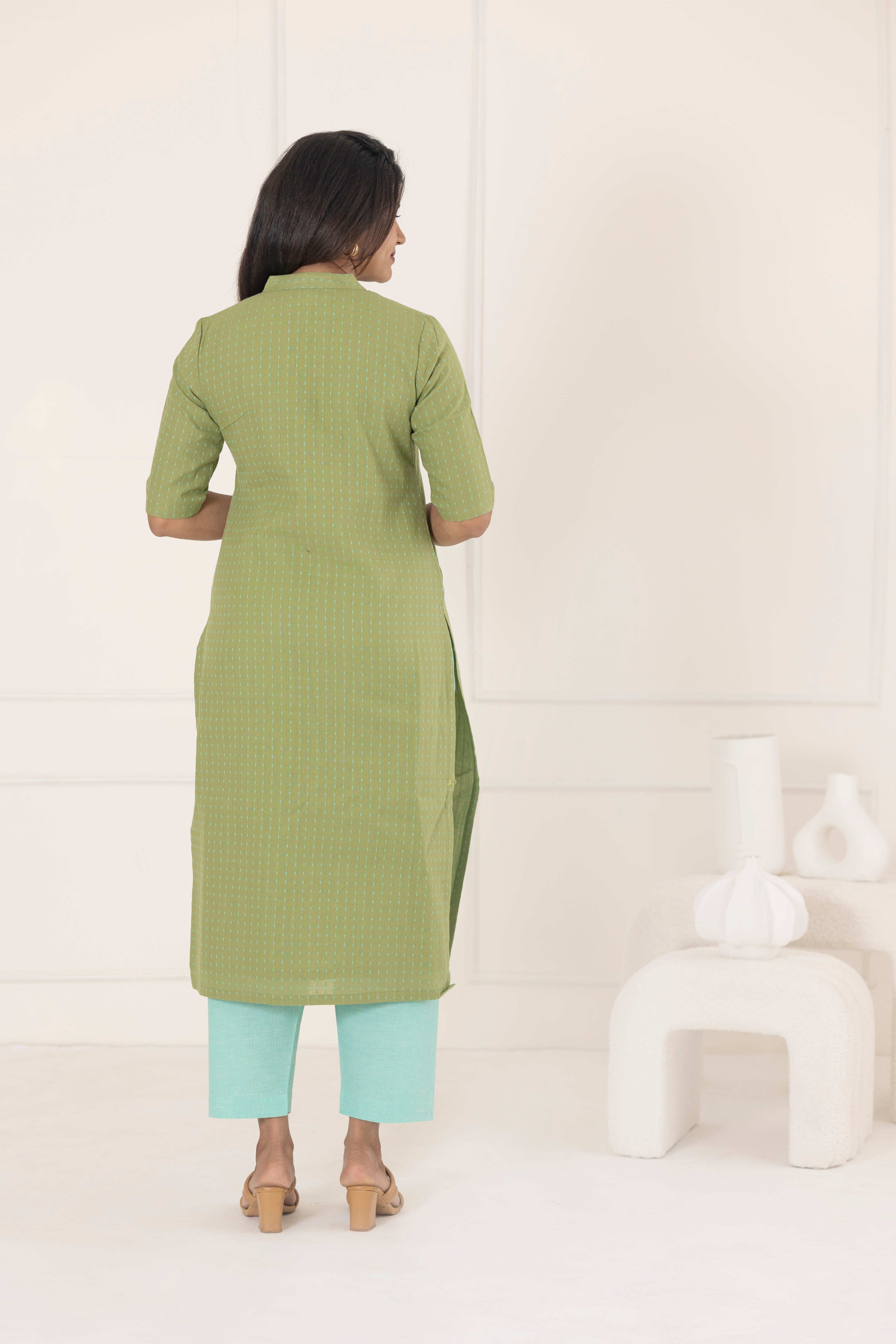 Green & turquoise suit