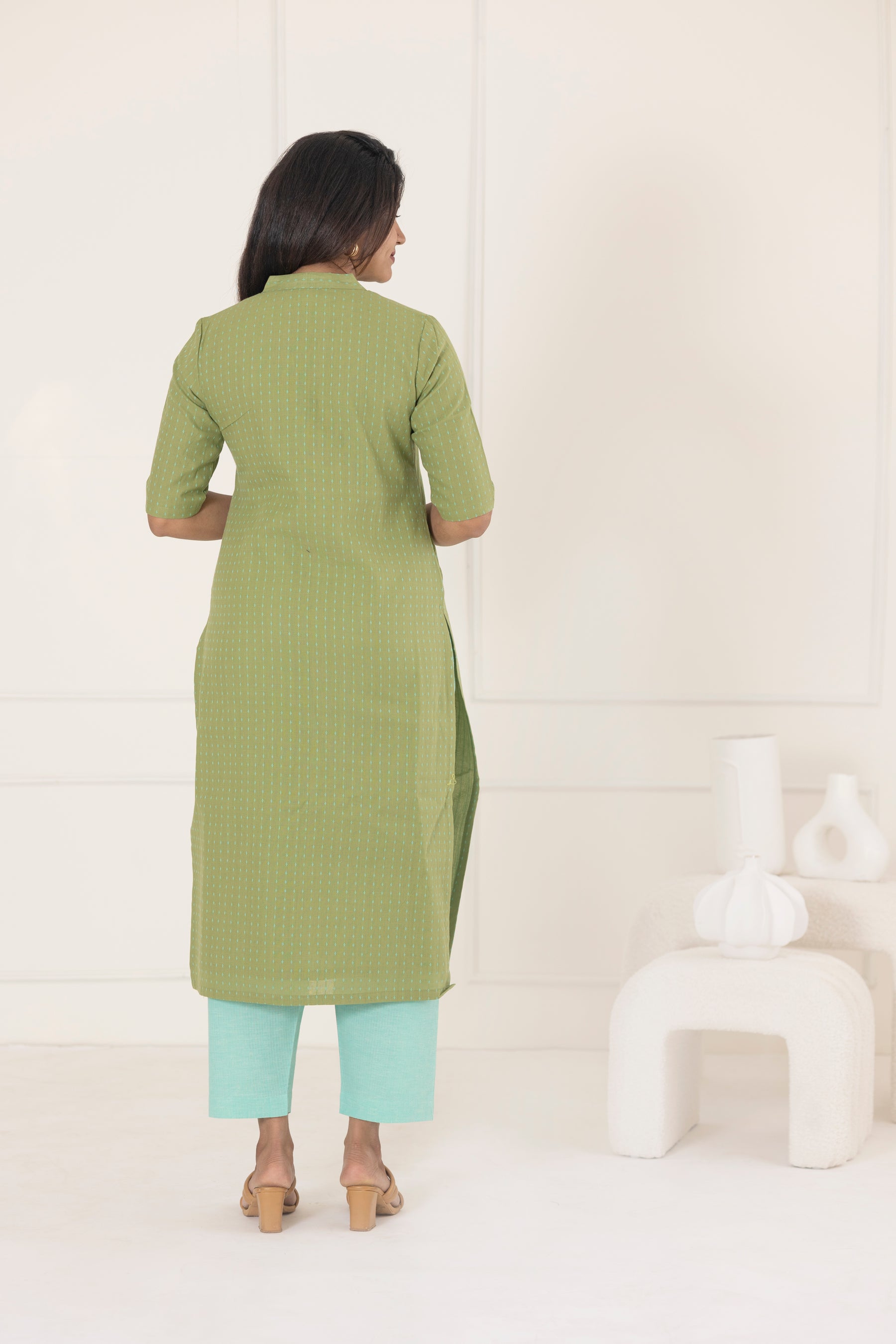 Green & turquoise suit