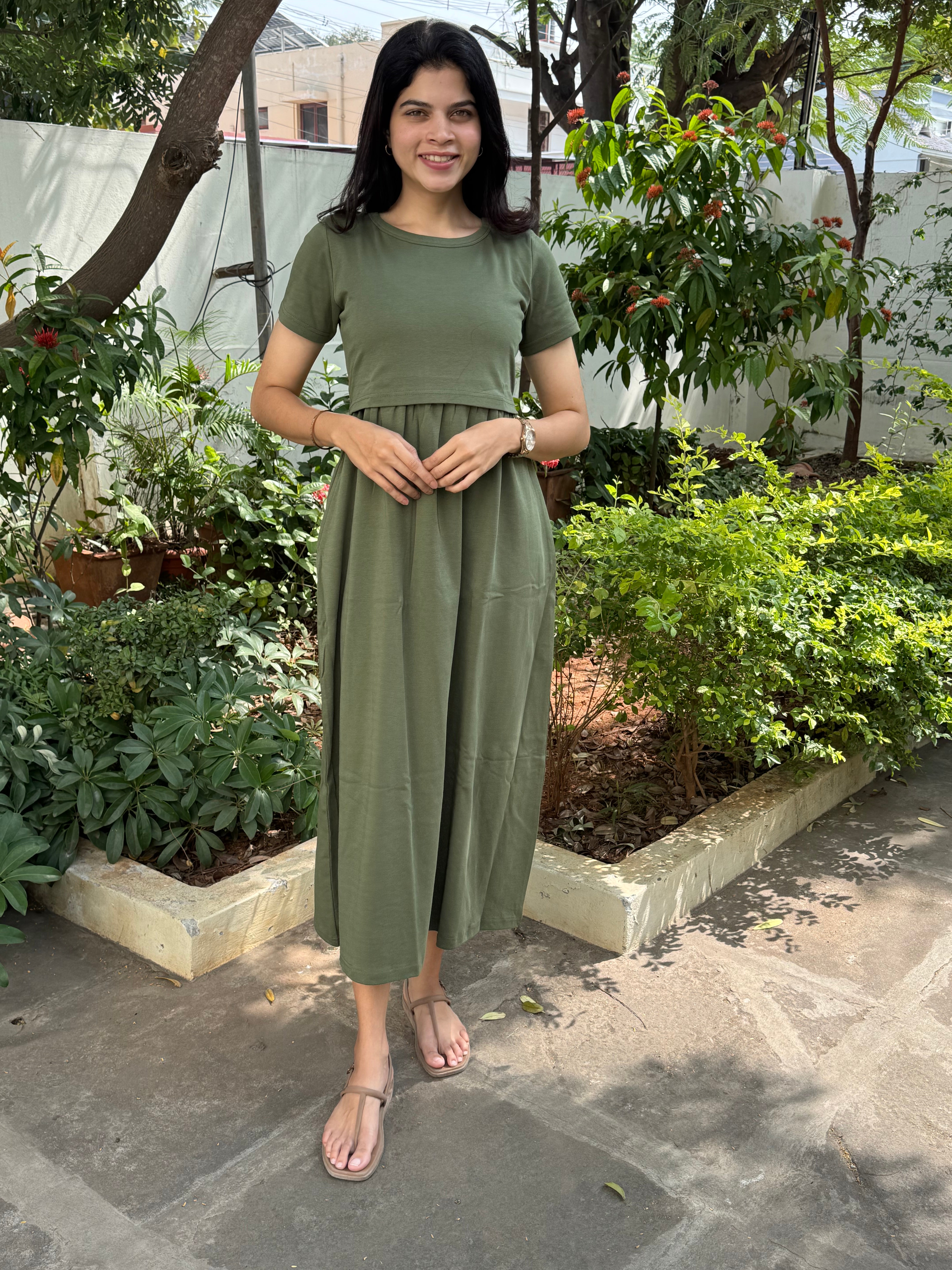 Olive green maternity