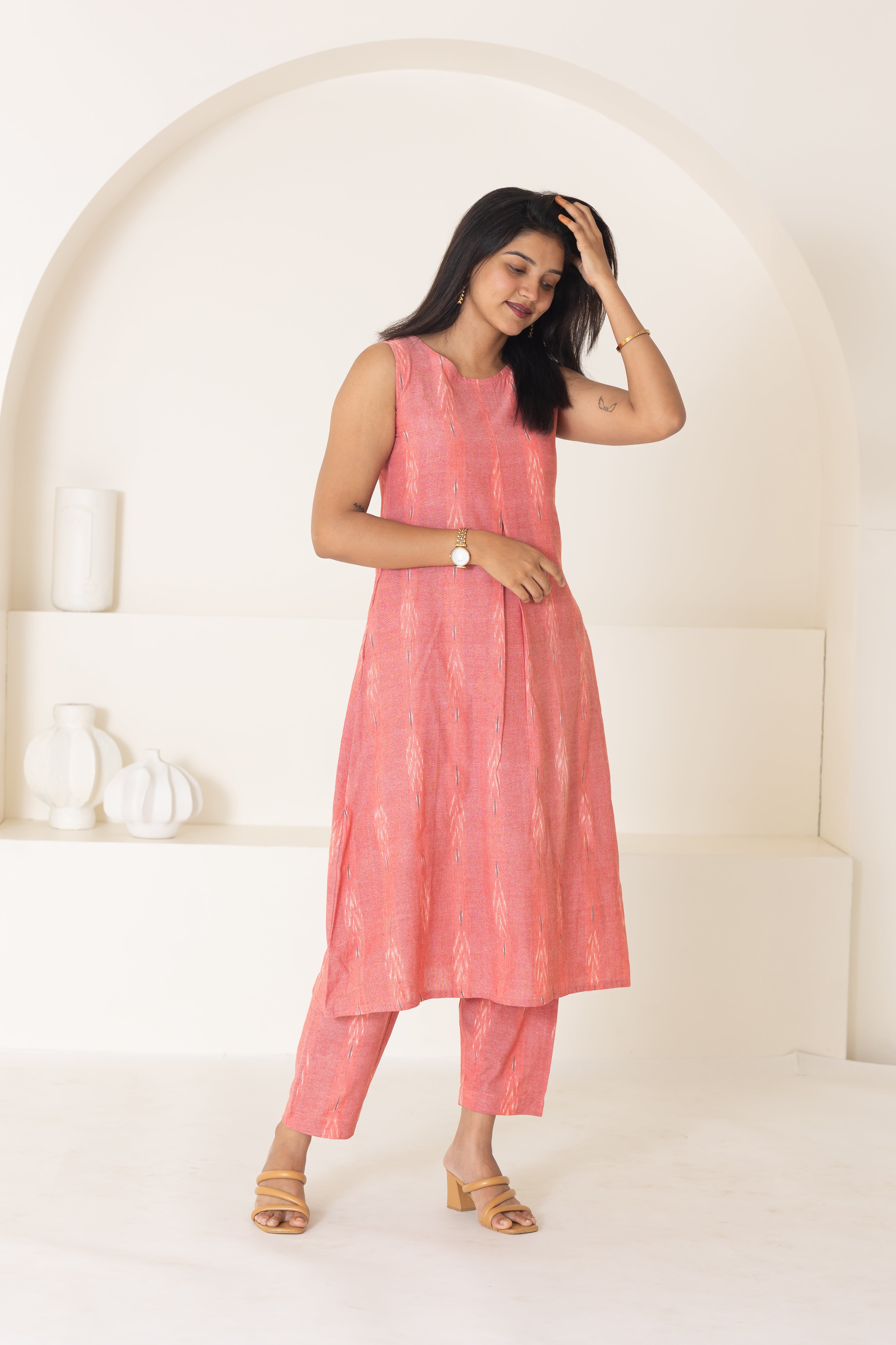 Peach ikat