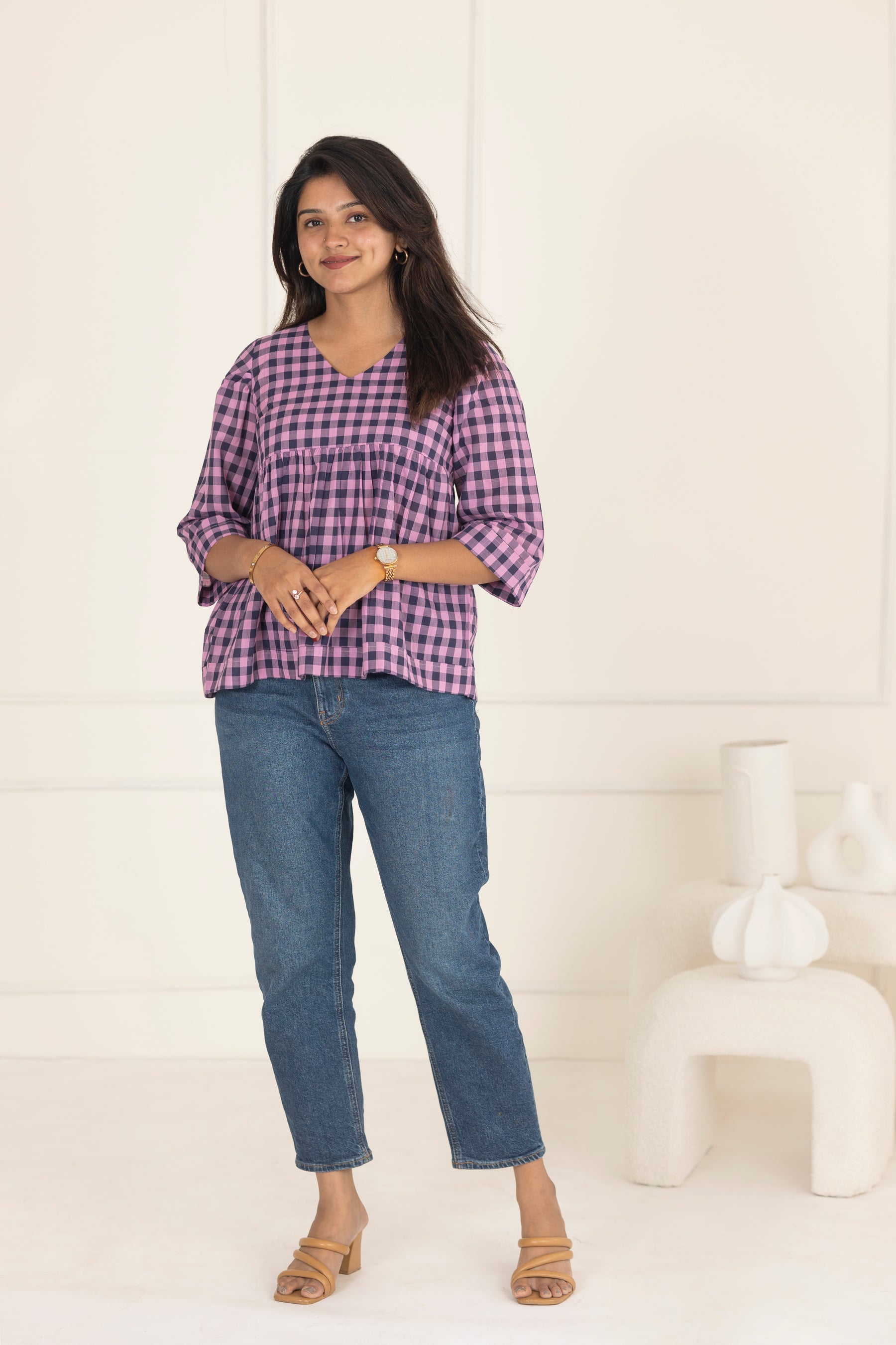 Purple checks top