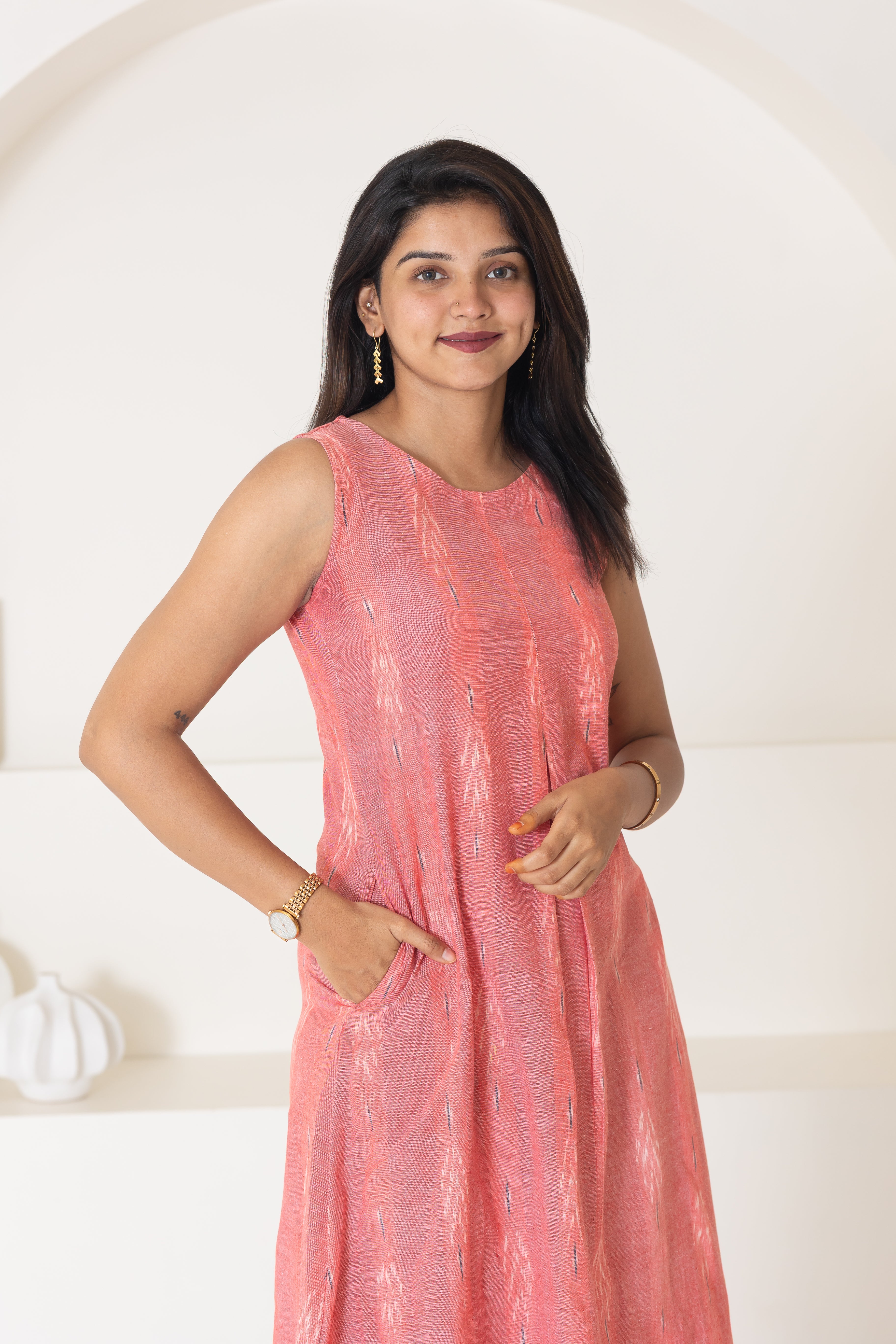 Peach ikat