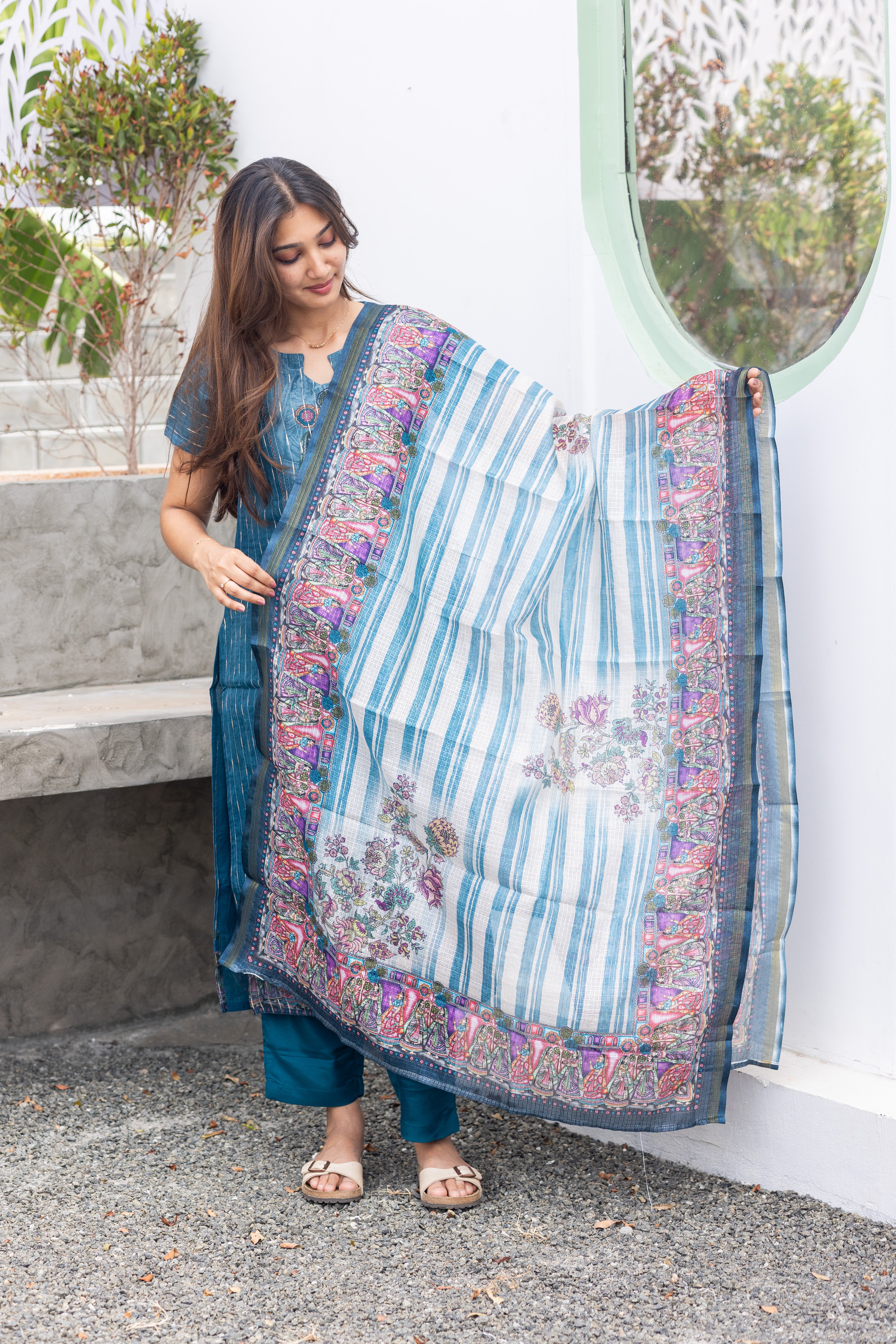 Teal madhubani