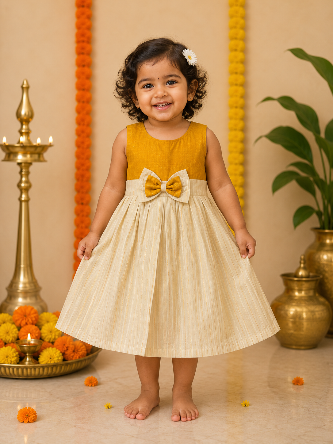 Yellow bow frock