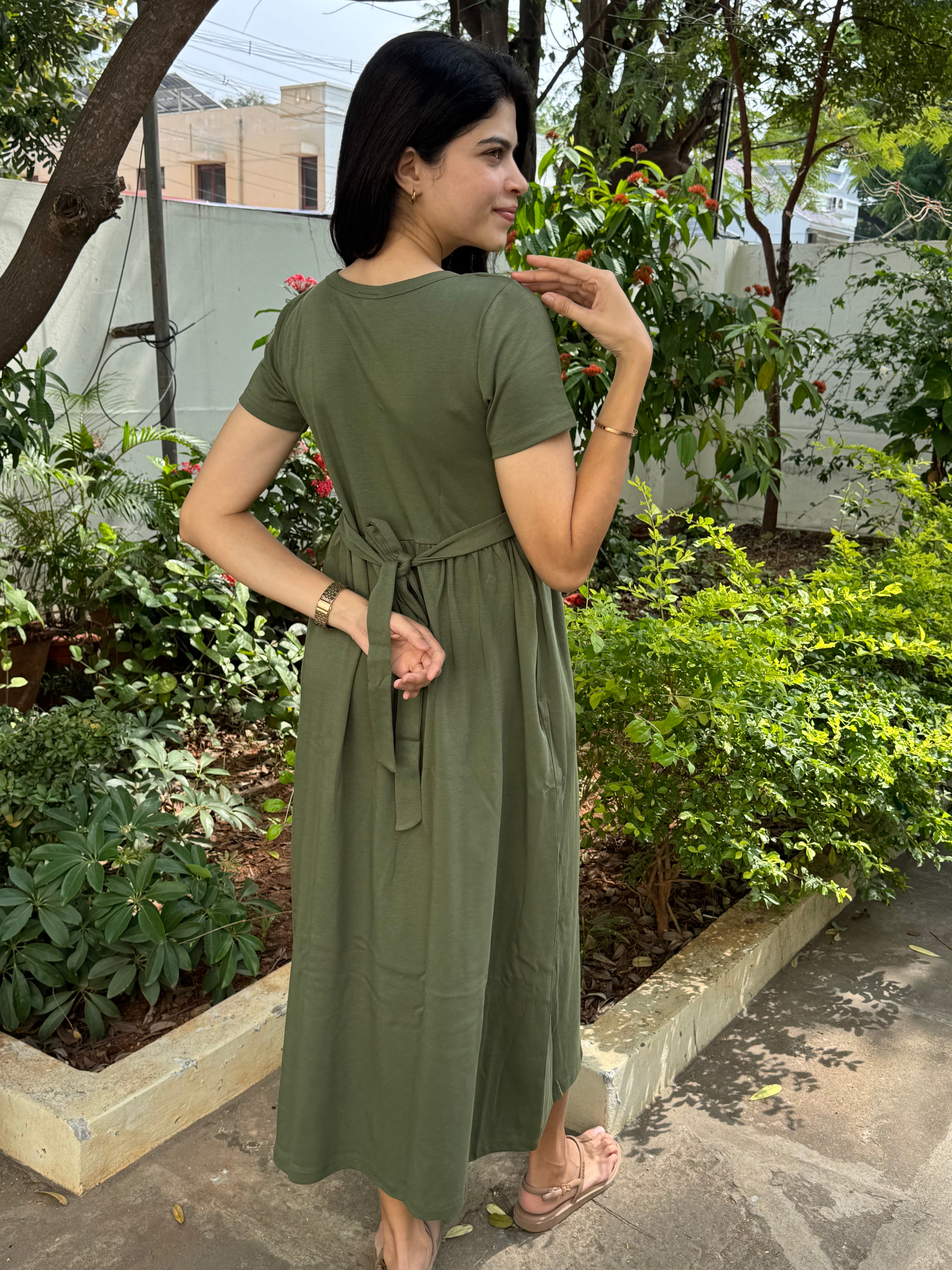 Olive green maternity