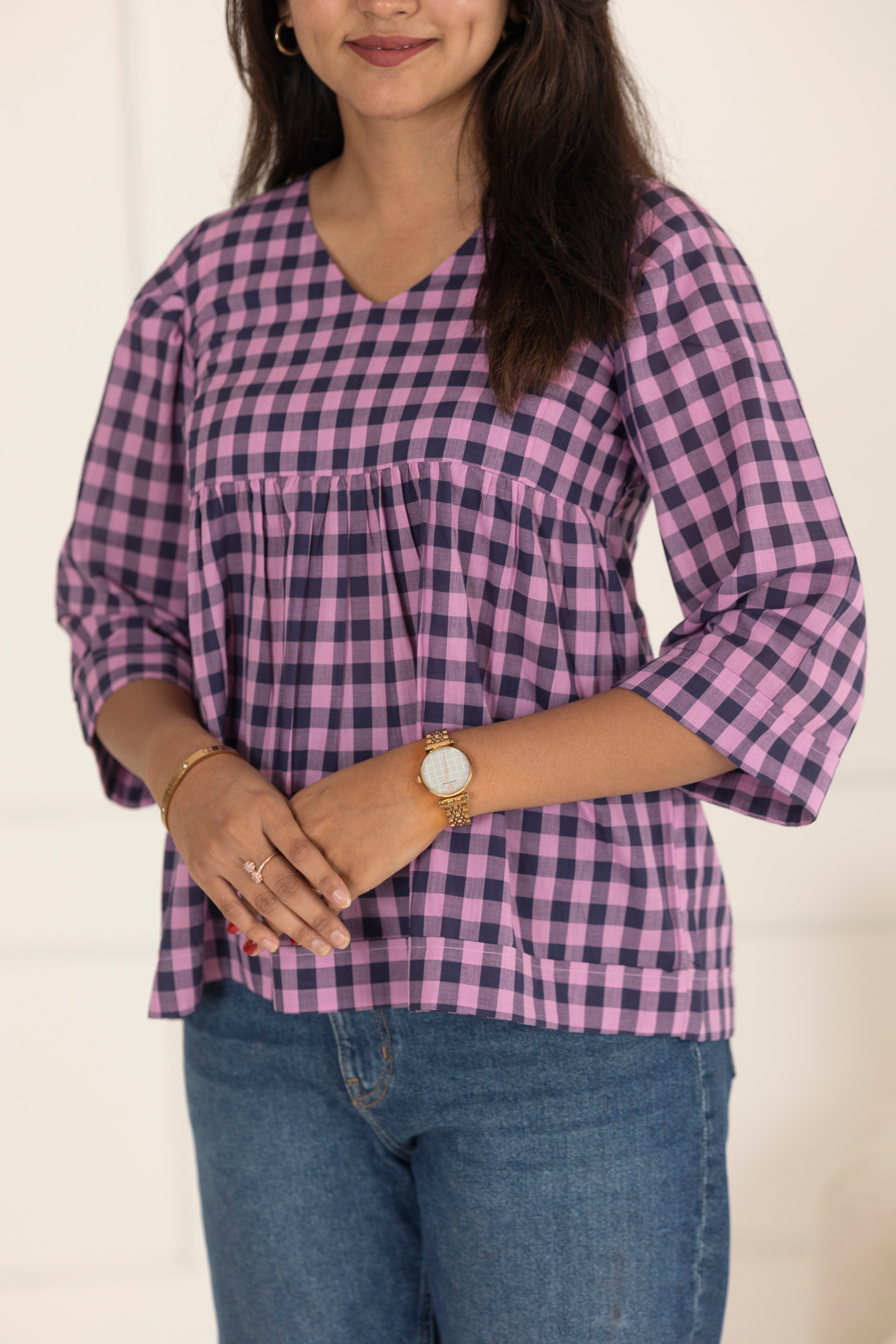 Purple checks top