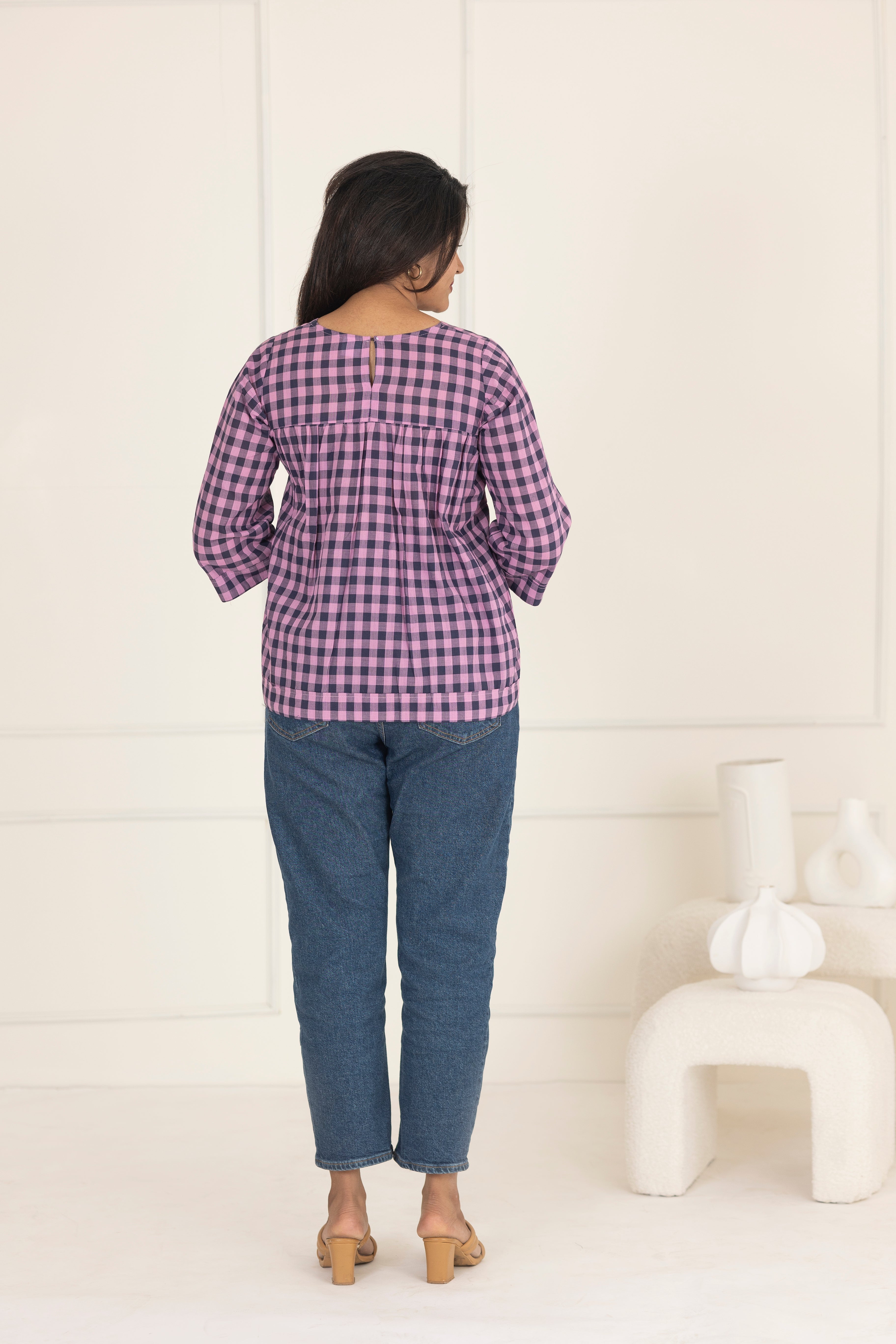 Purple checks top