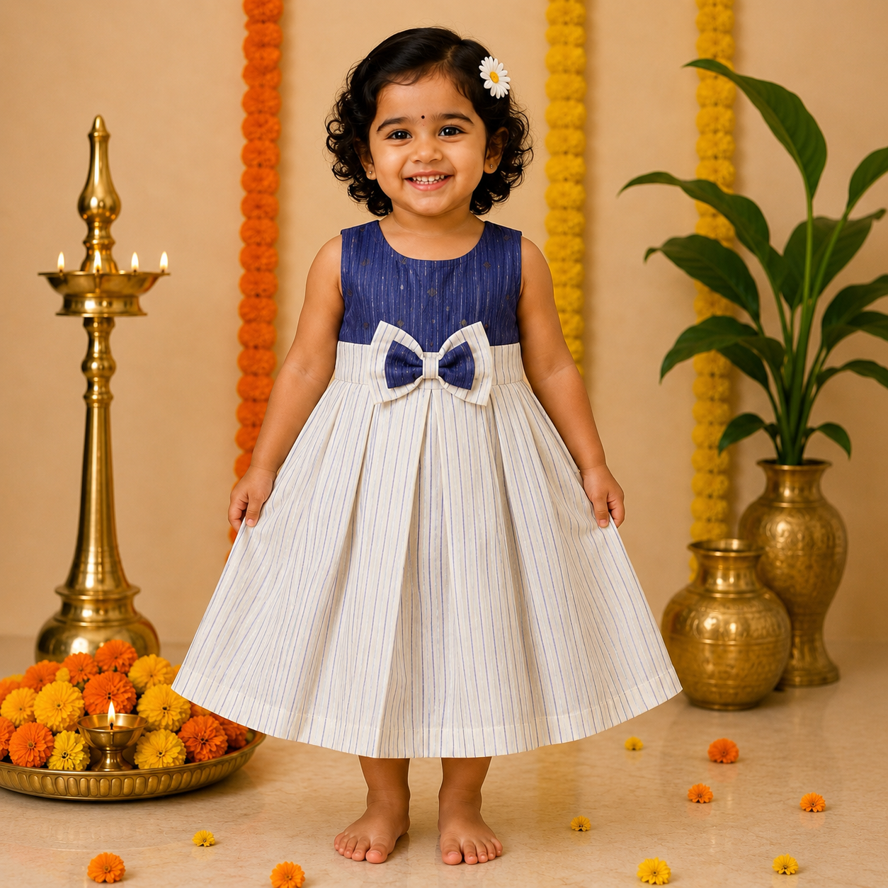 Blue bow frock