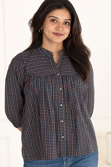 Black checks top