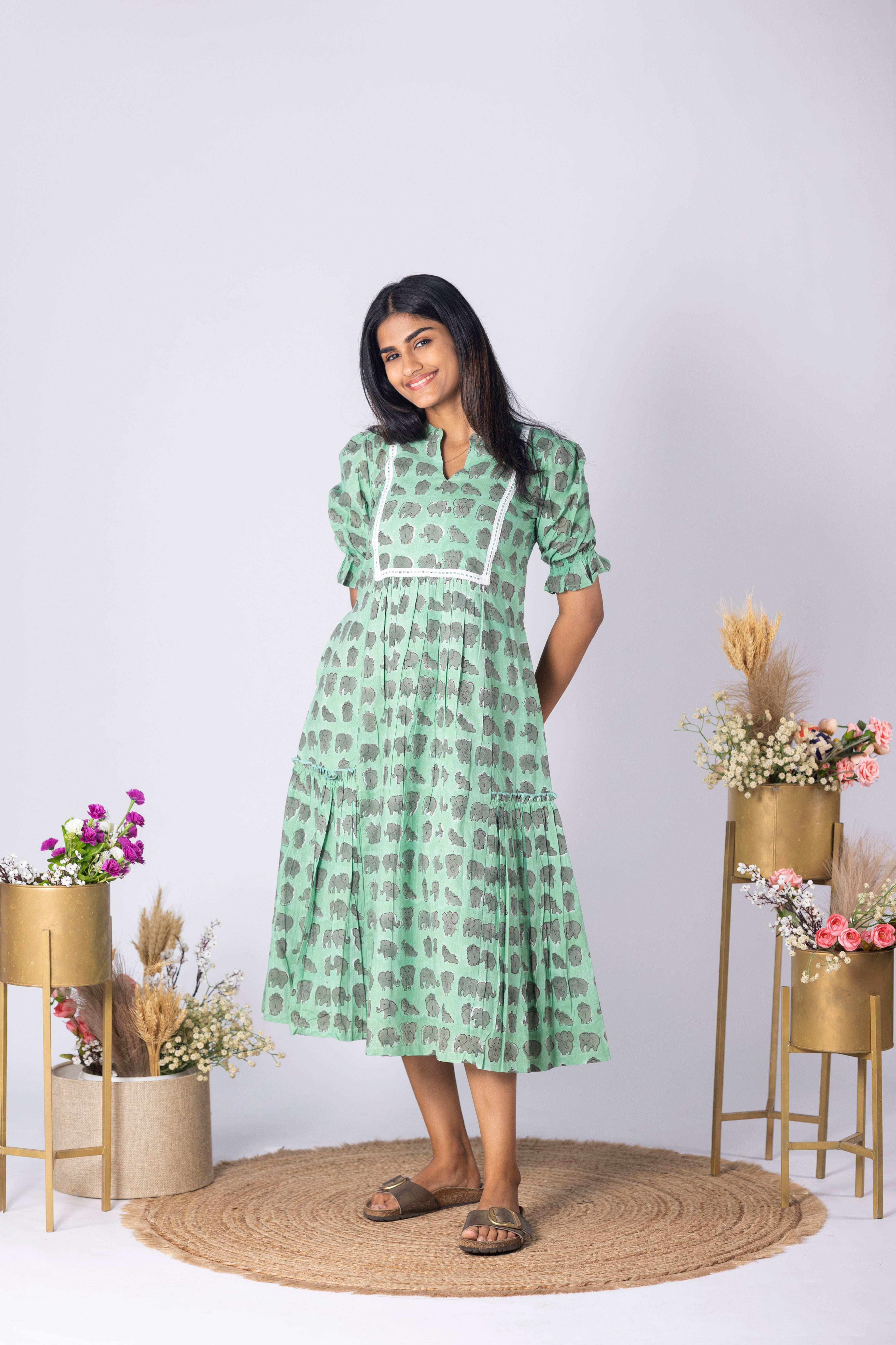 Mint Elephant dress