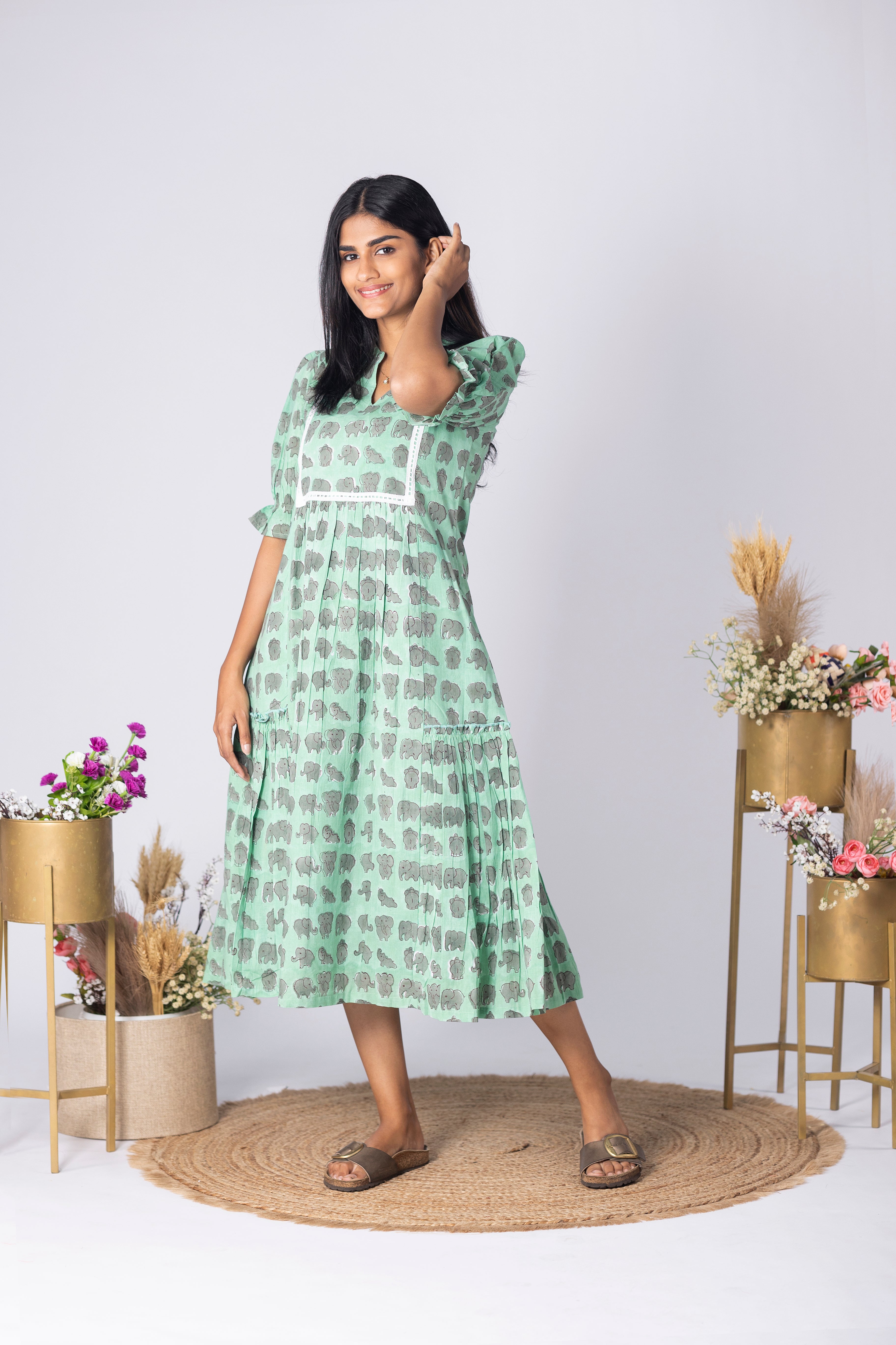 Mint Elephant dress