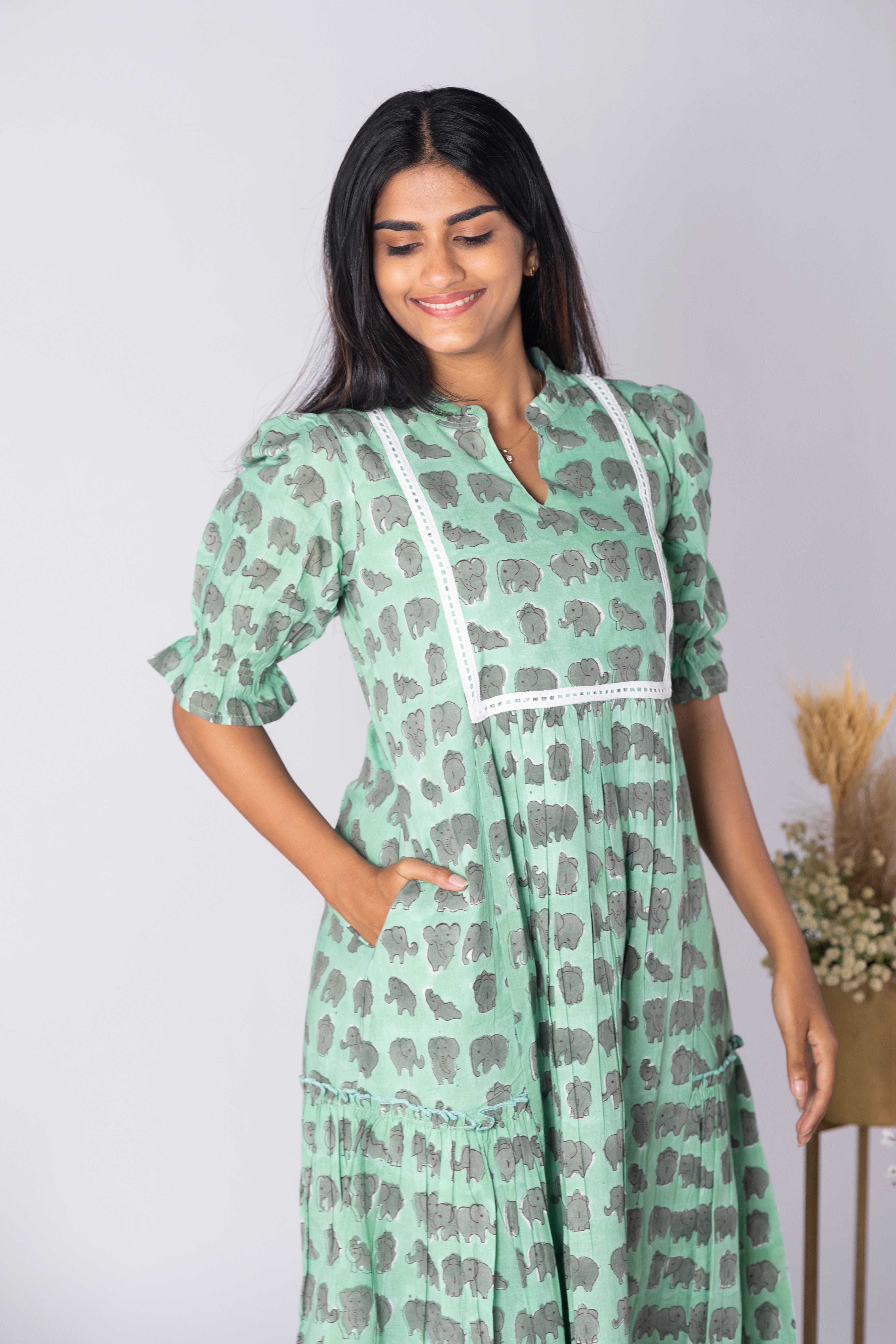 Mint Elephant dress