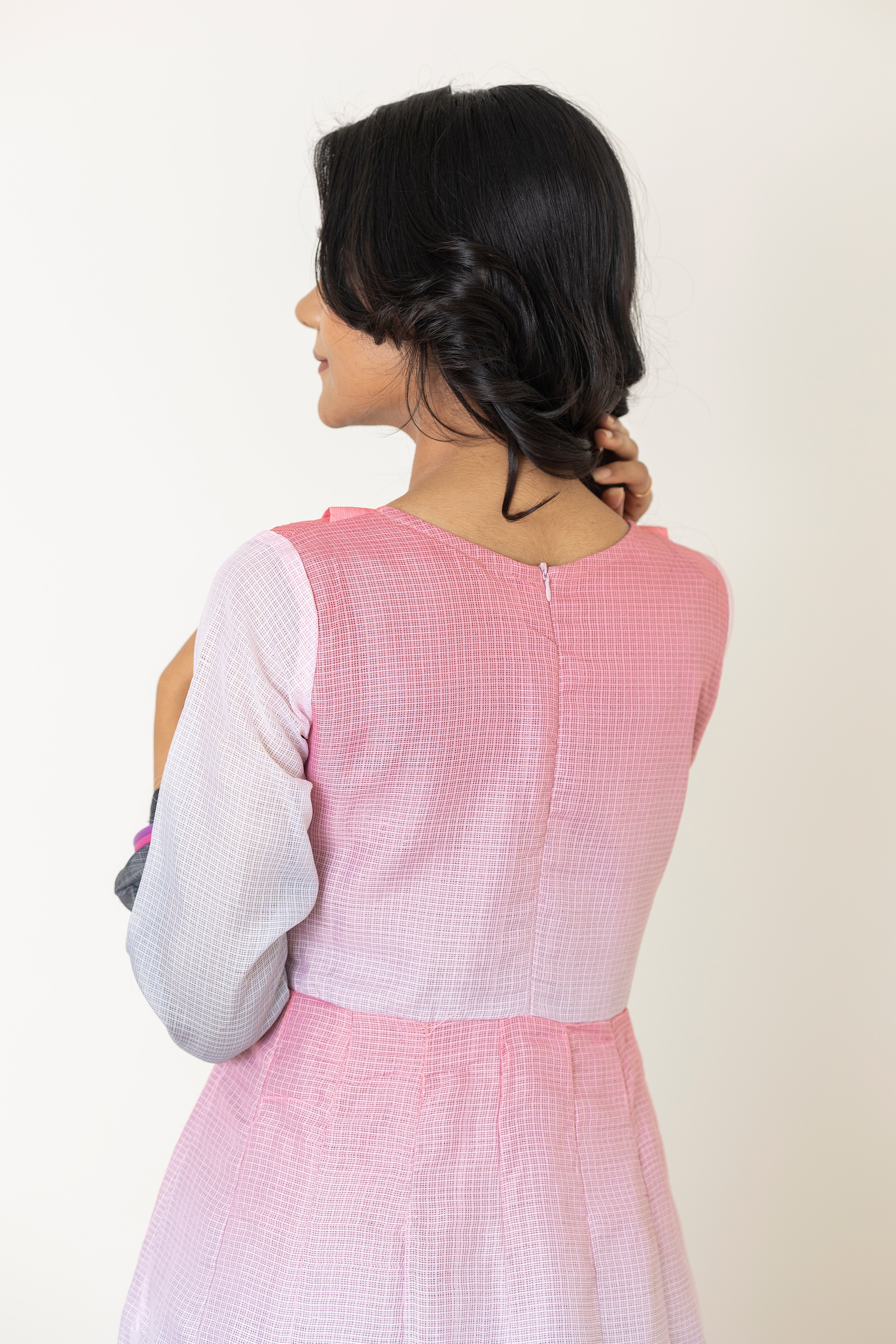 Pink ombré anarkali set