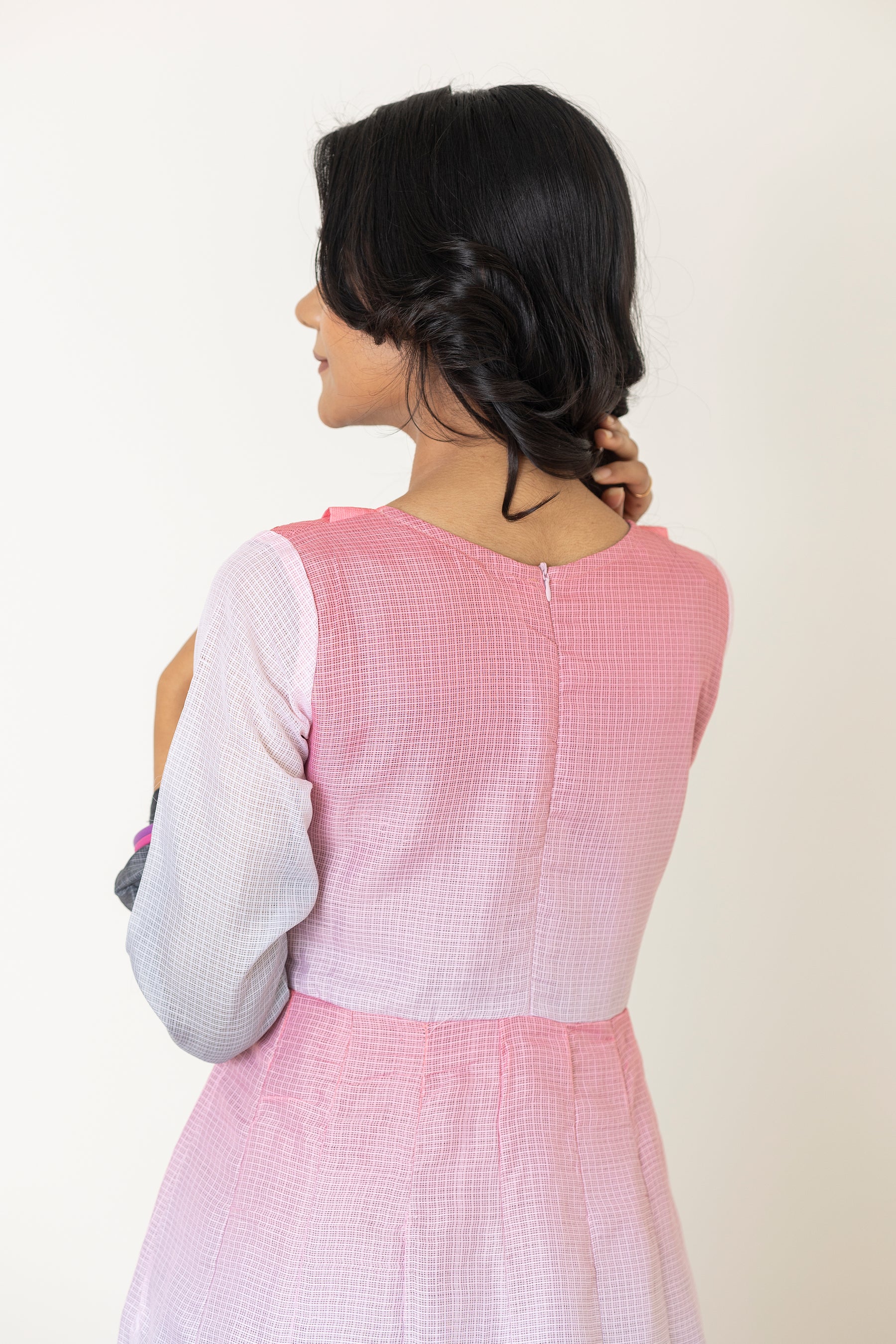 Pink ombré anarkali set