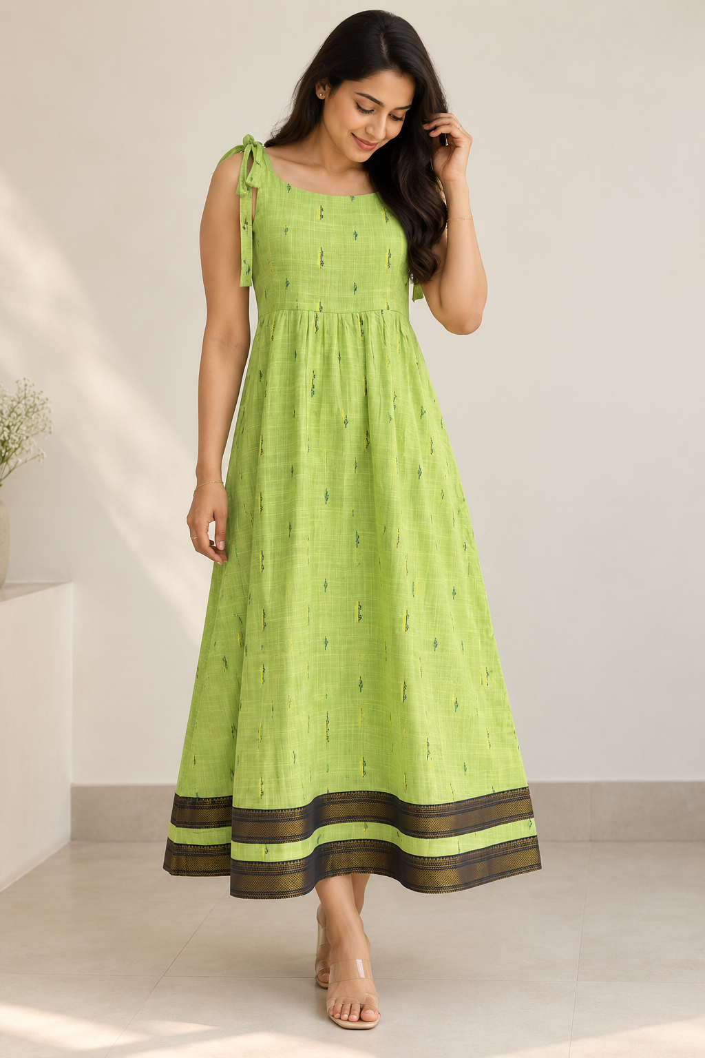 Parrot green dress