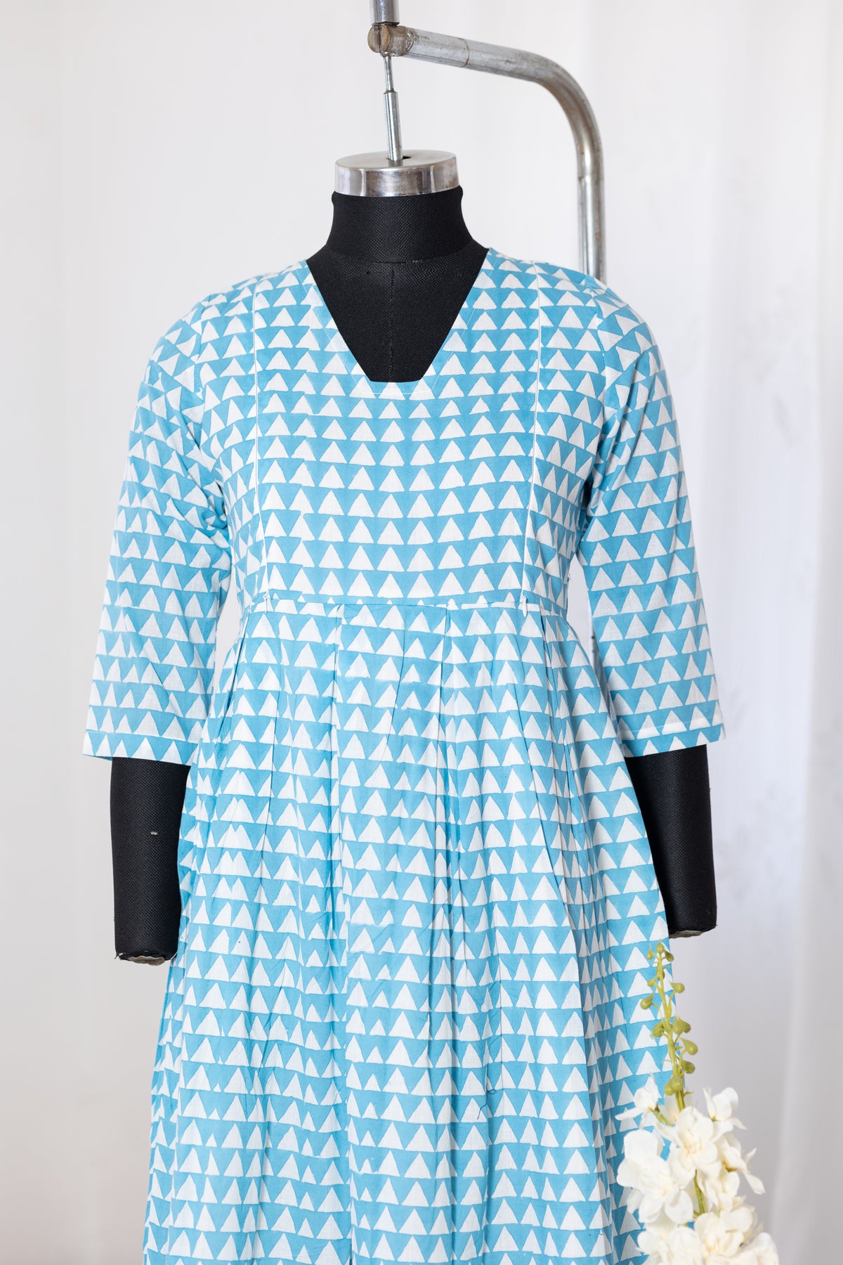 Blue triangle dress - Maternity wear