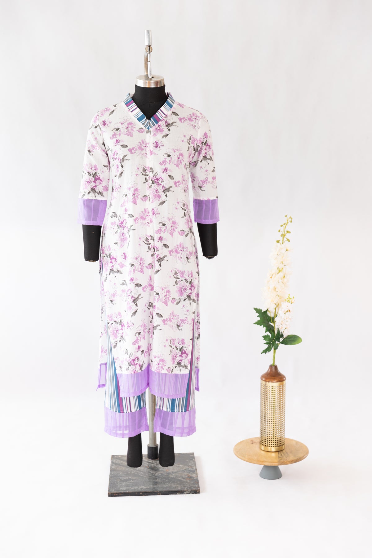 Purple Flower Suit Set - Maternity Wear