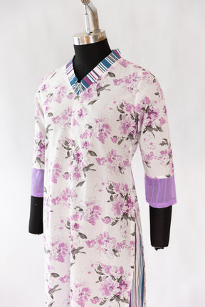Purple Flower Suit Set - Maternity Wear