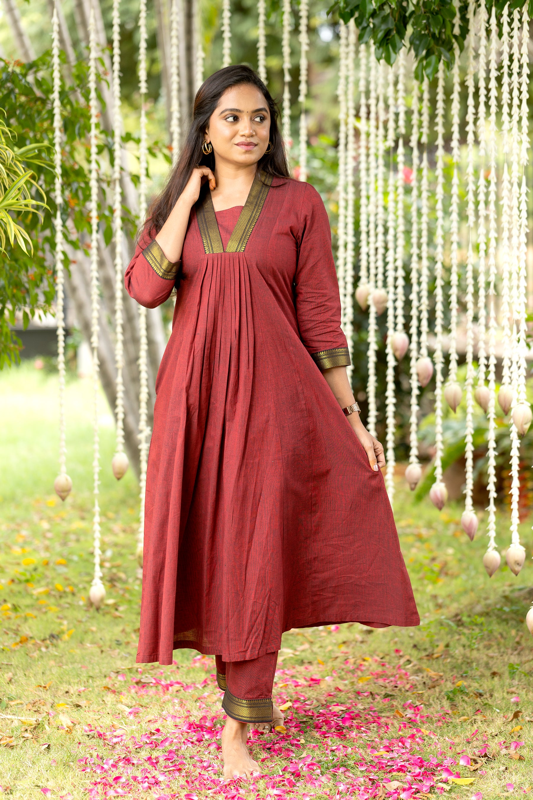 Maroon-Black Shaded Handloom Kurti With Ajrakh Patches - Byhand I Indian  Ethnic Wear Online I Sustainable Fashion I Handmade Clothes