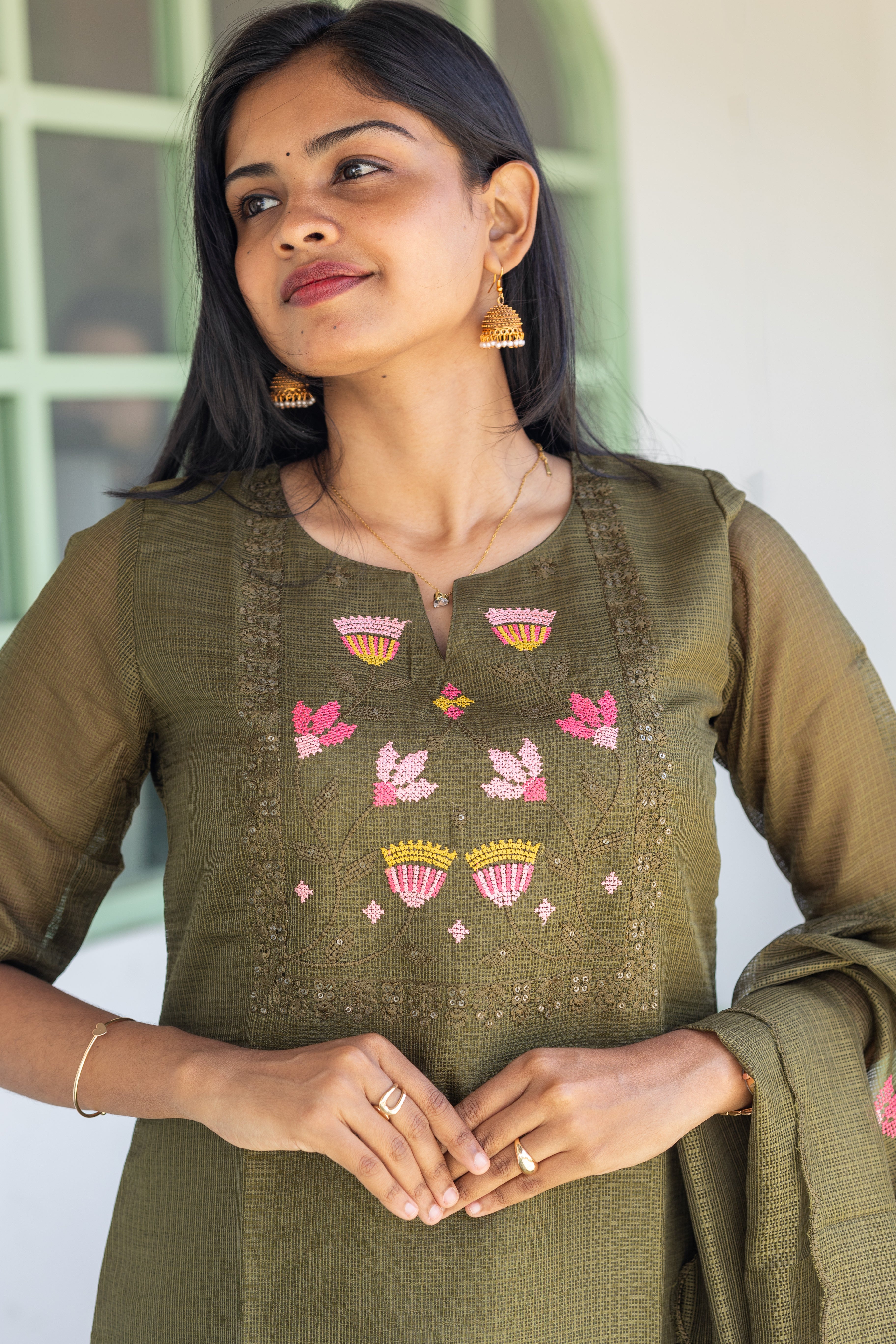 Olive embroidery