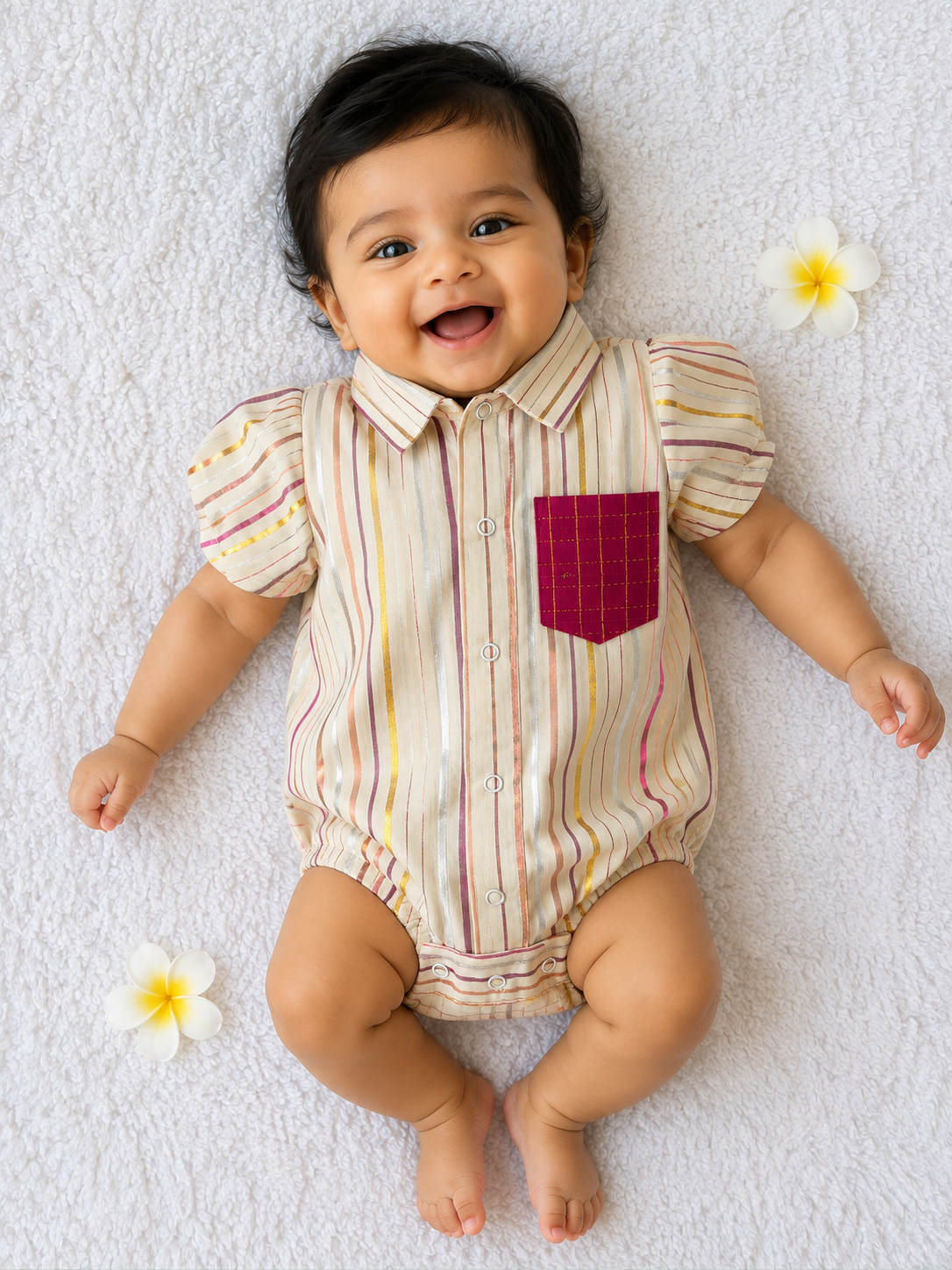Pink shirt romper