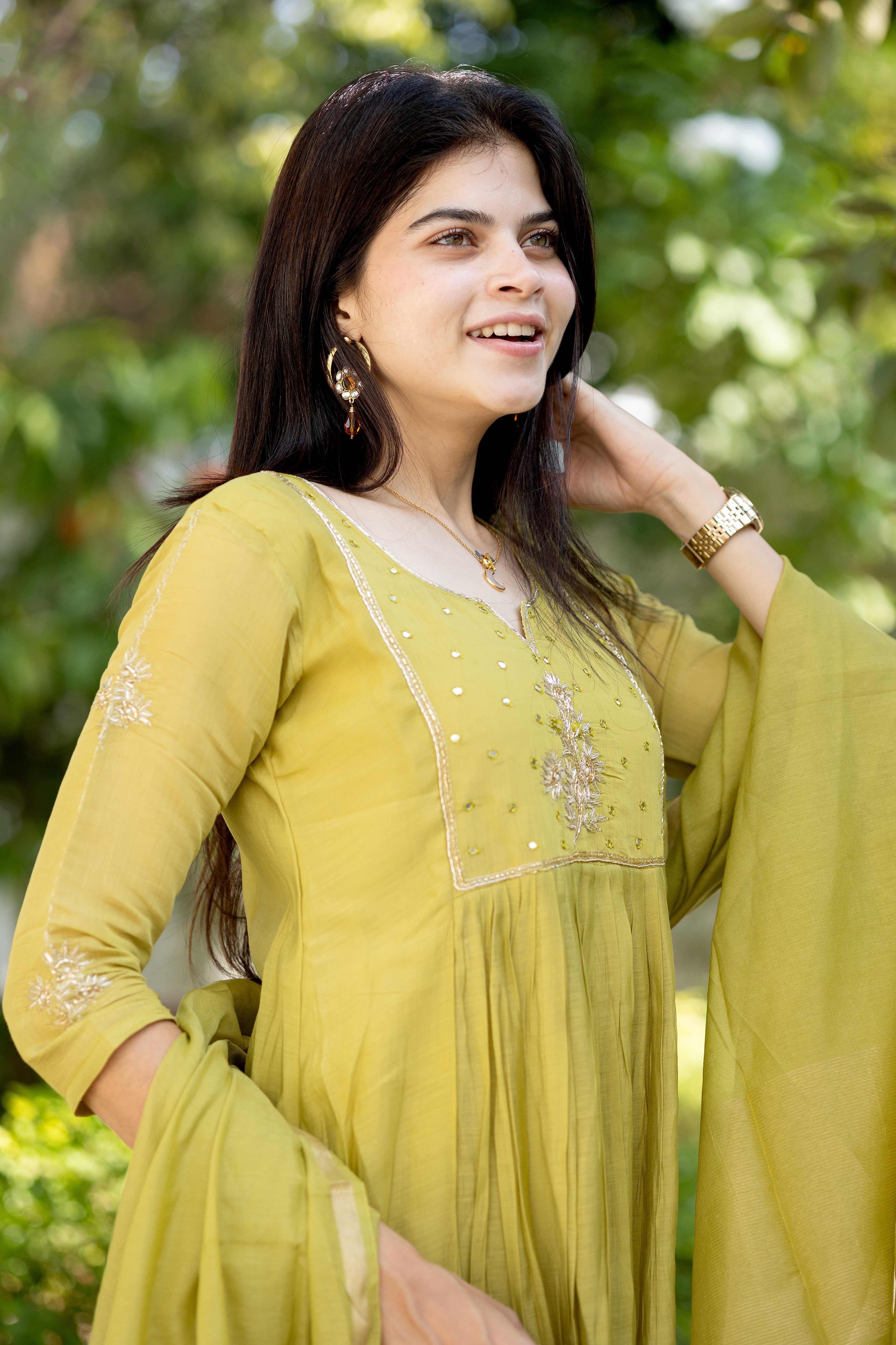 Olive yellow suit set