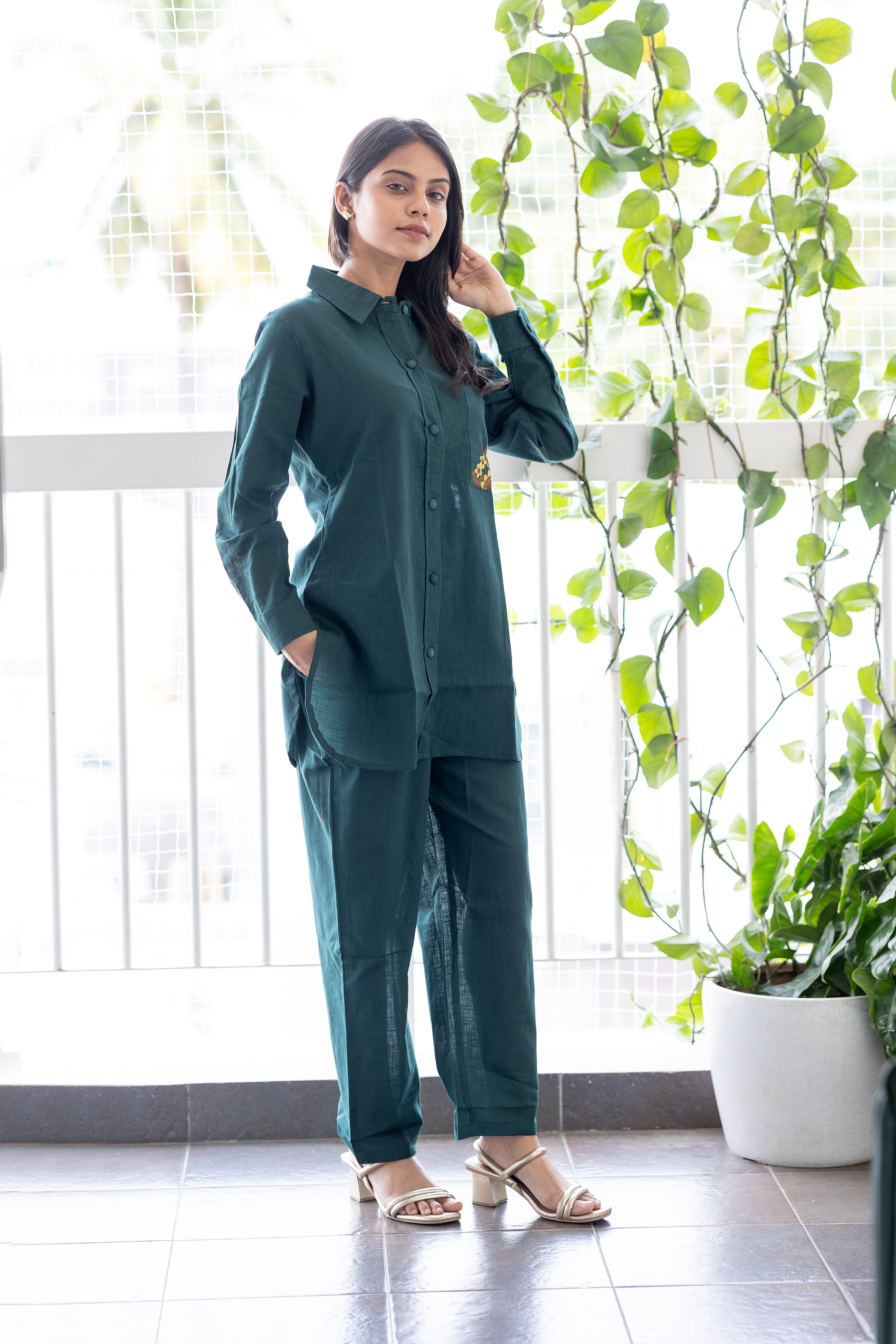 Peacock green set
