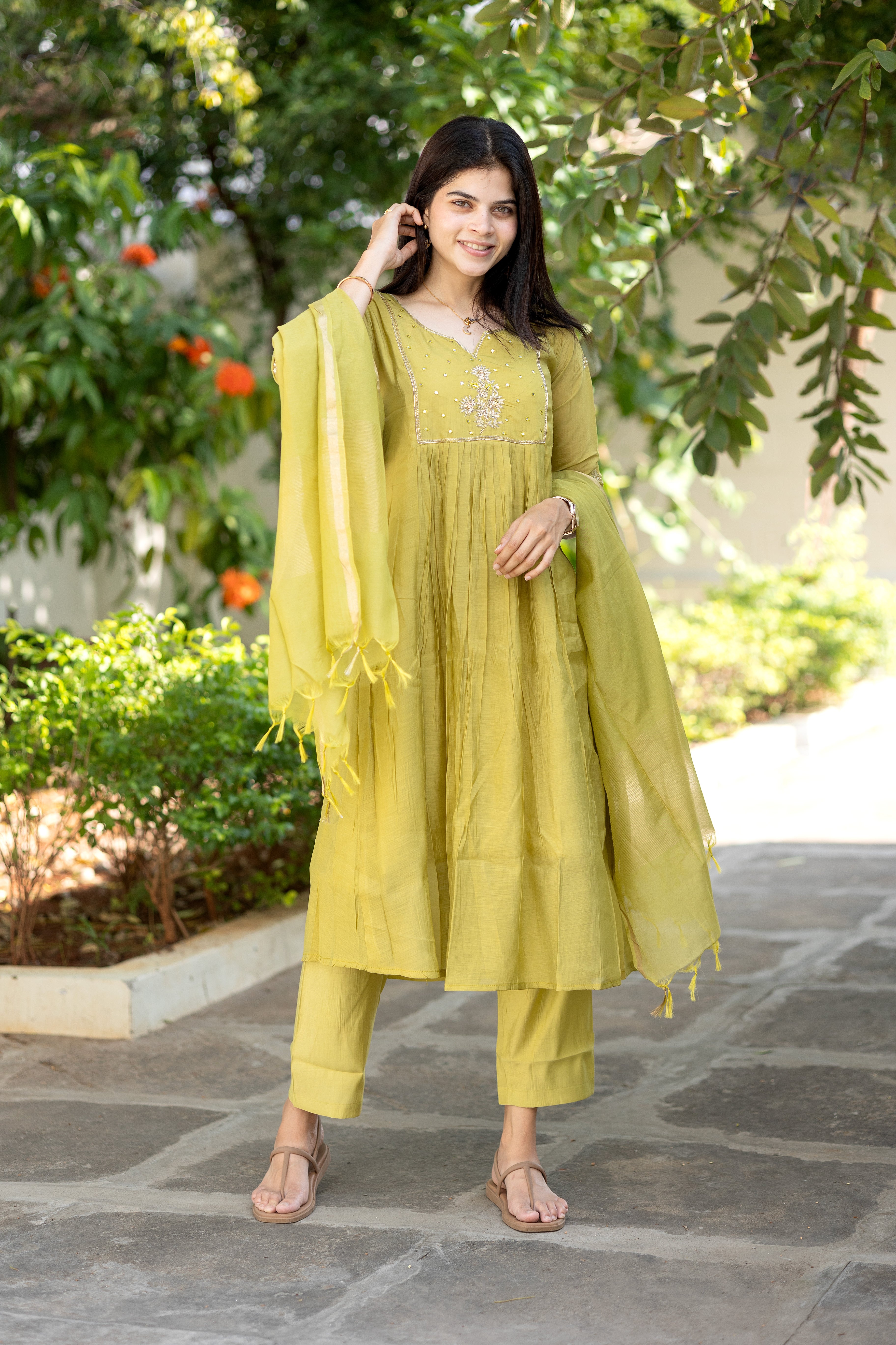 Olive yellow suit set