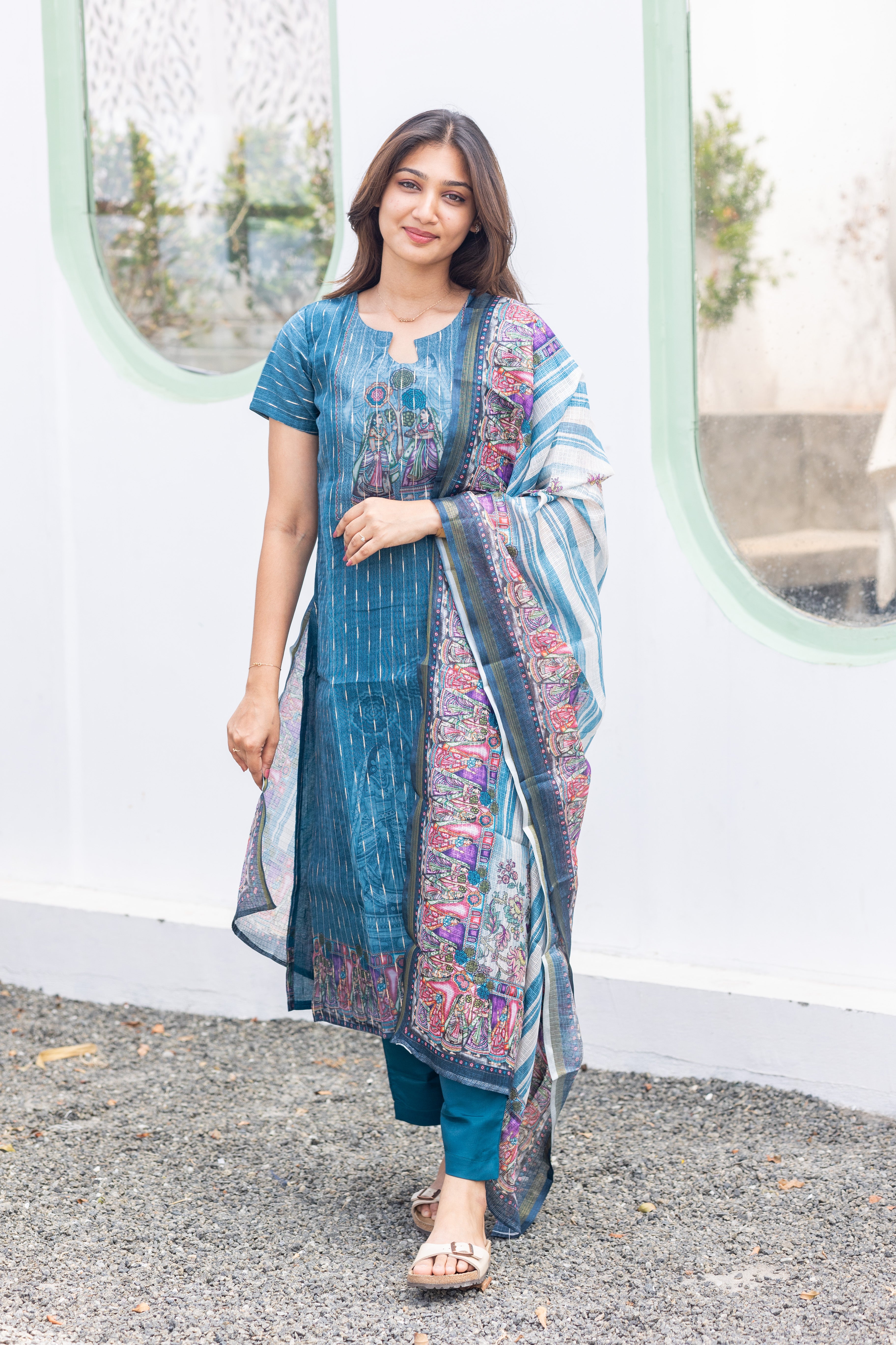 Teal madhubani