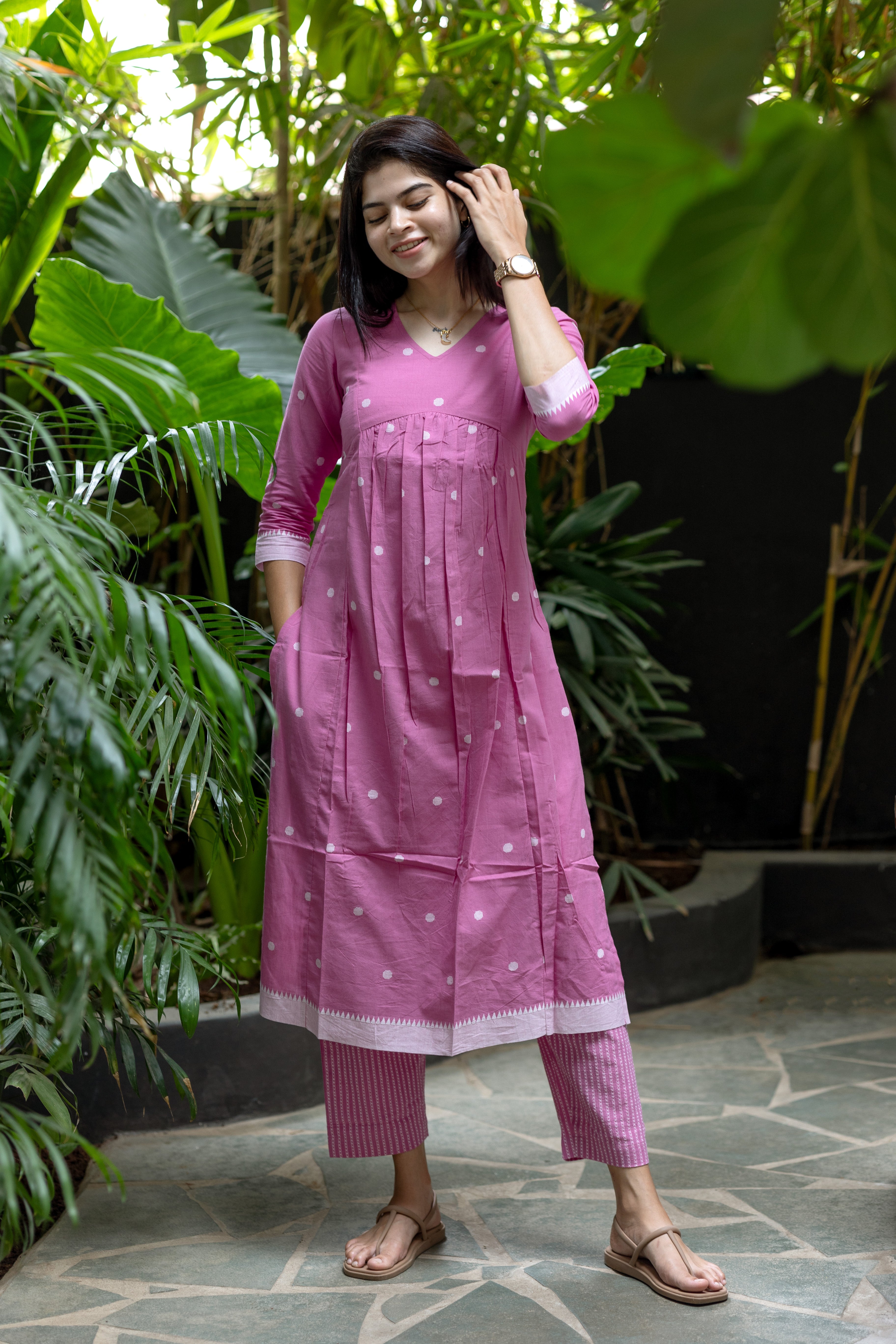 Rose milk suit set