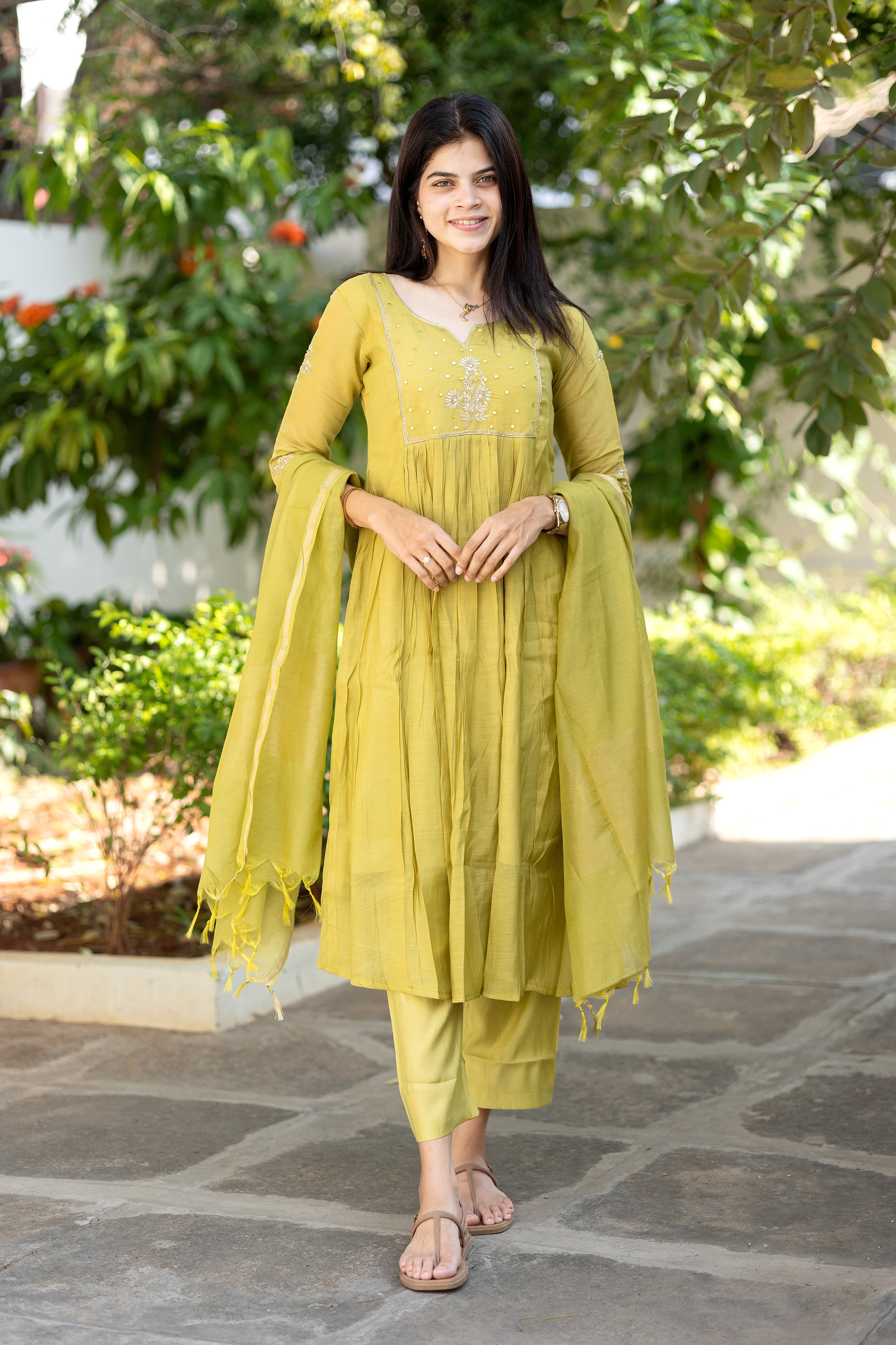 Olive yellow suit set