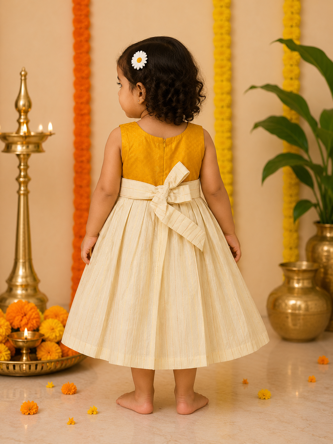 Yellow bow frock