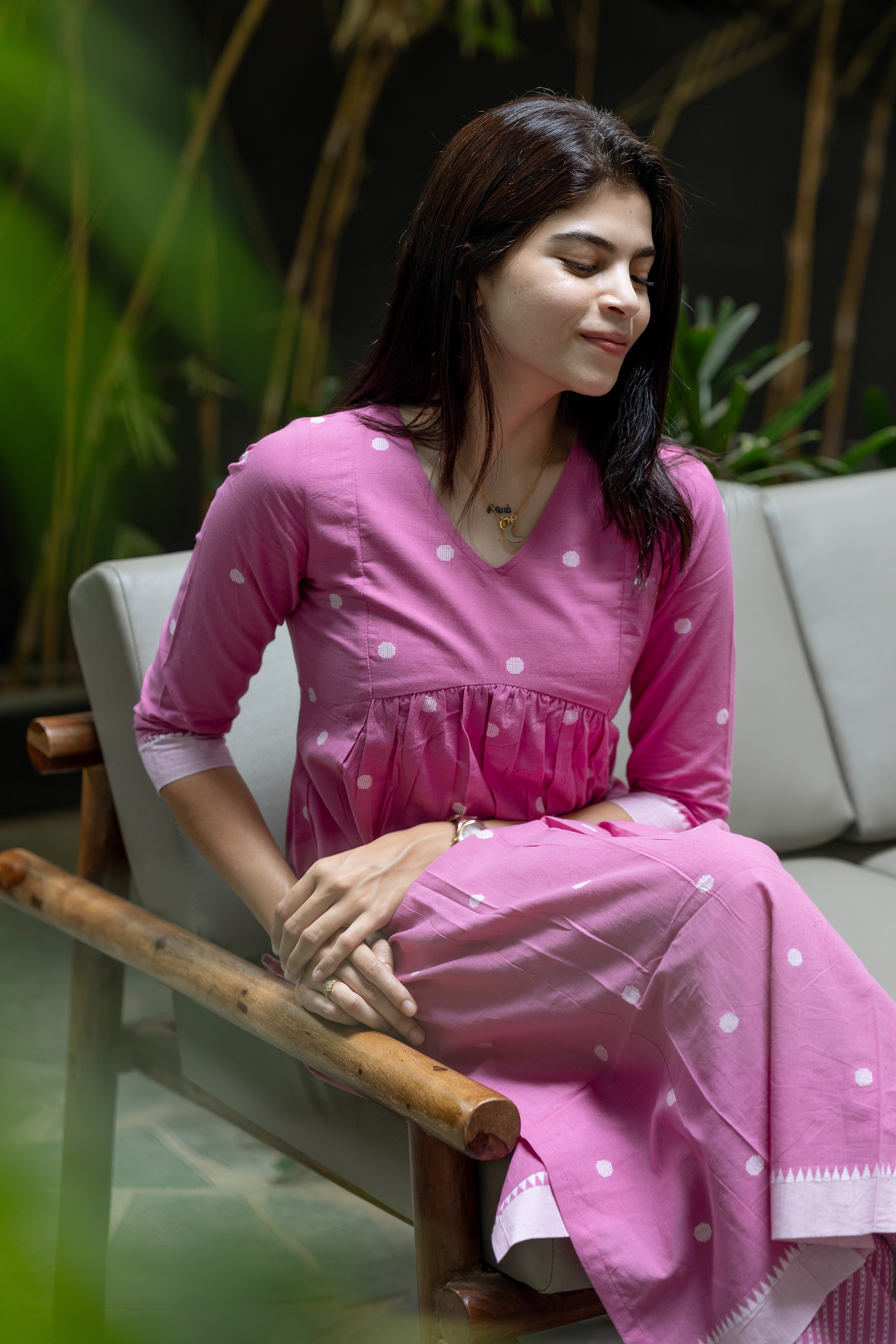 Rose milk suit set