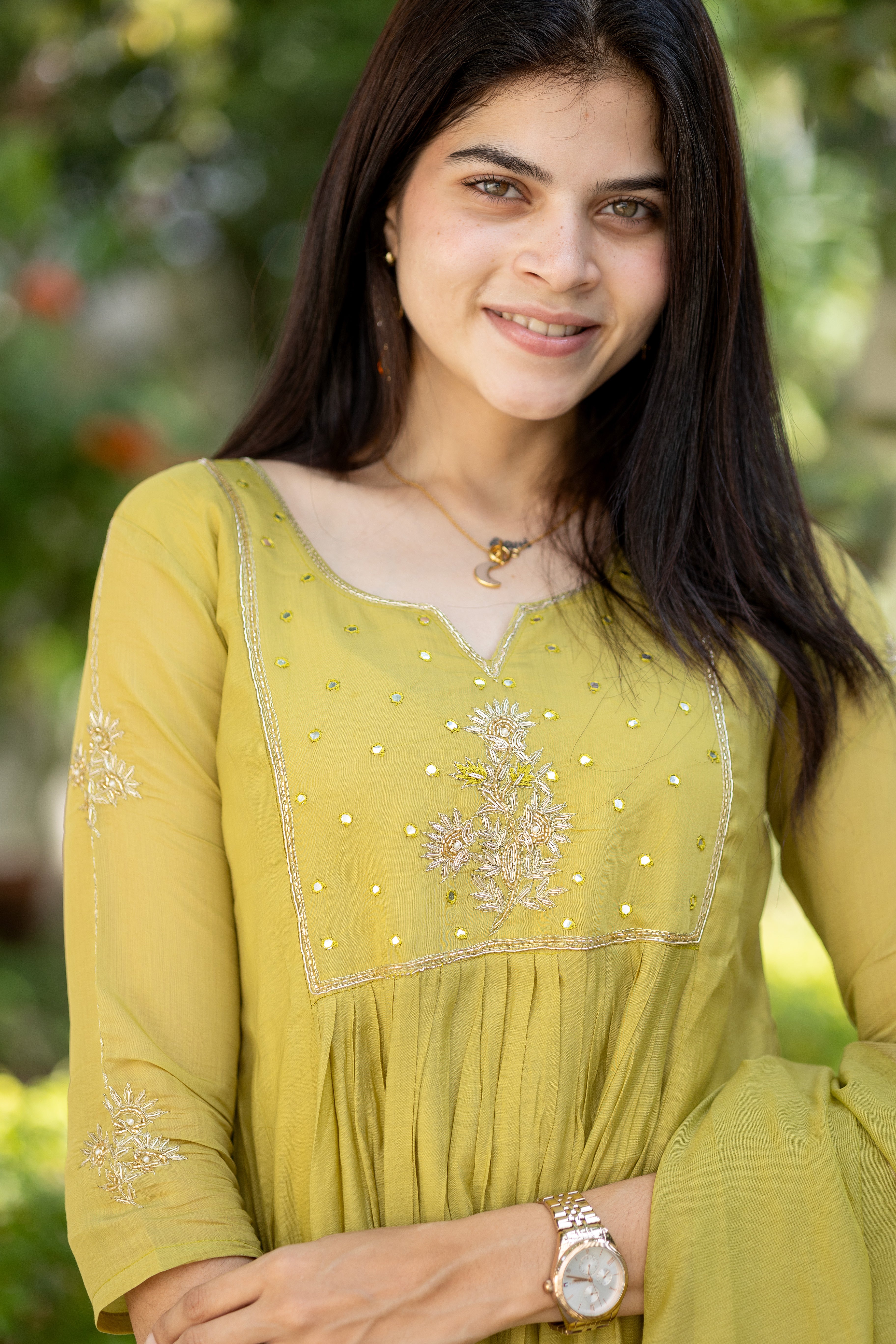 Olive yellow suit set