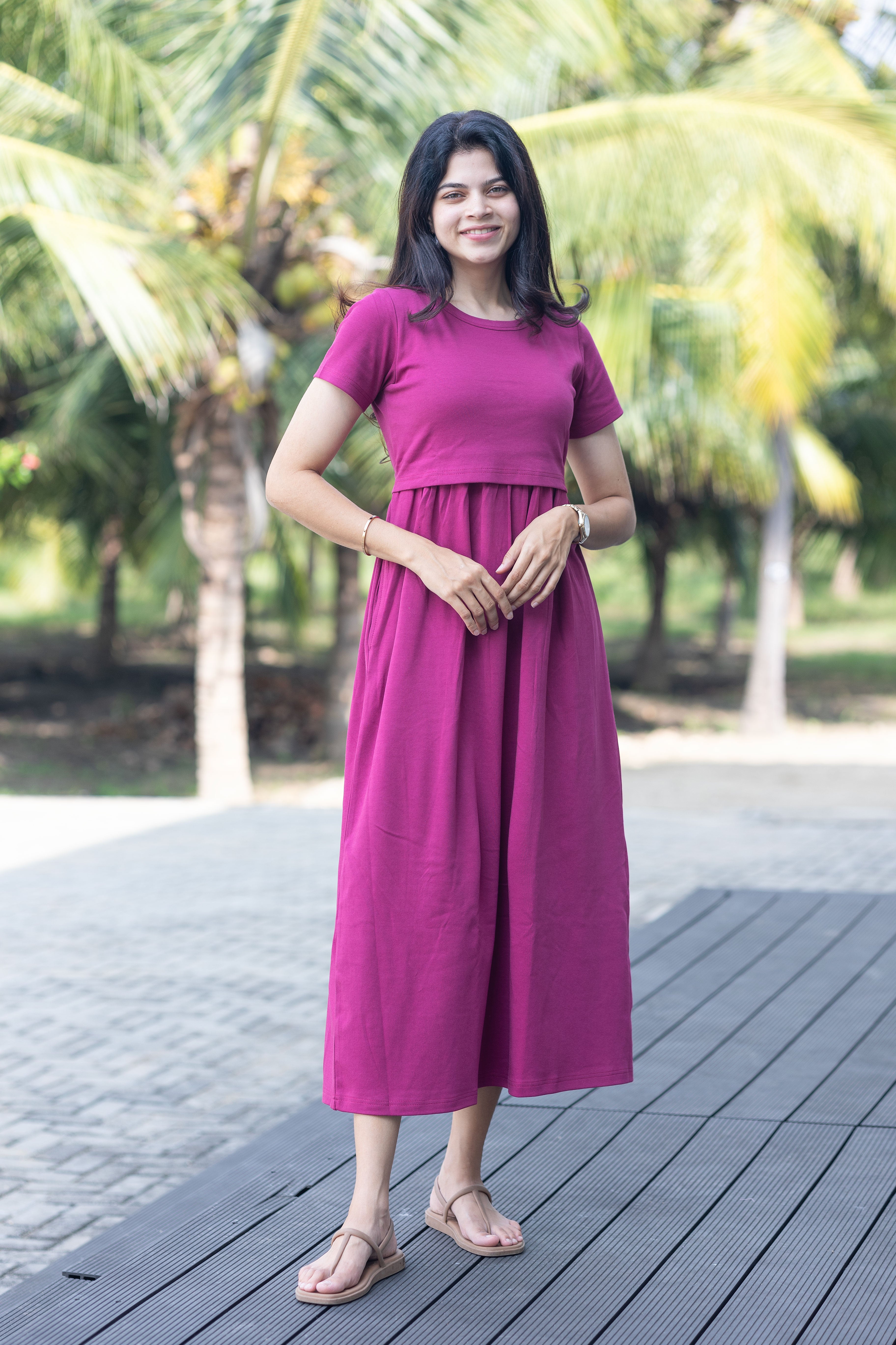 Berry pink maternity