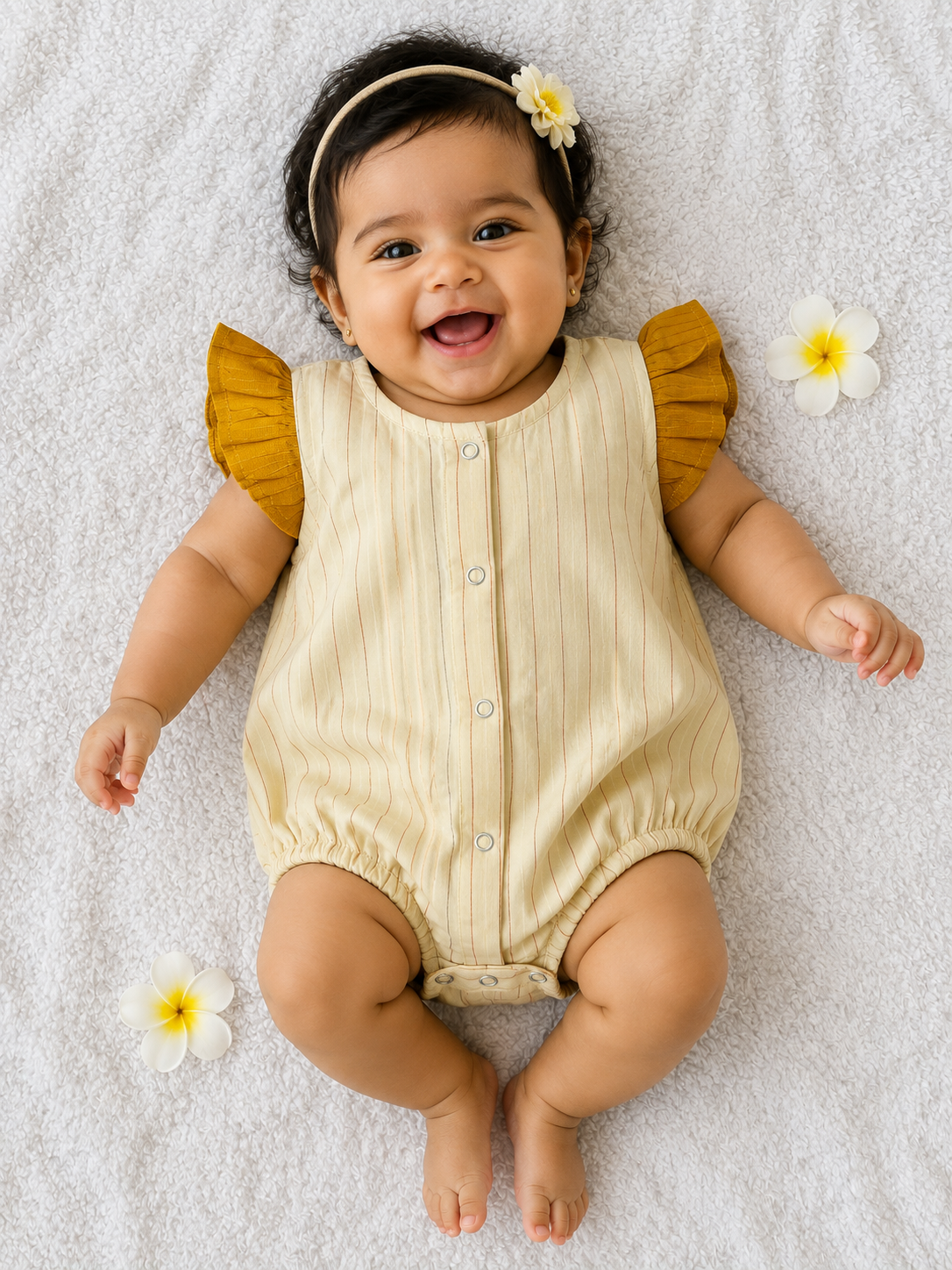 Yellow frill romper