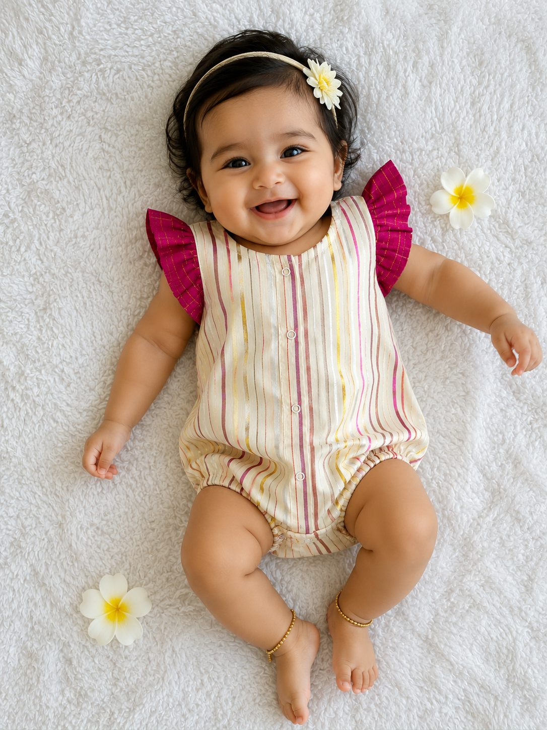 Pink frill romper
