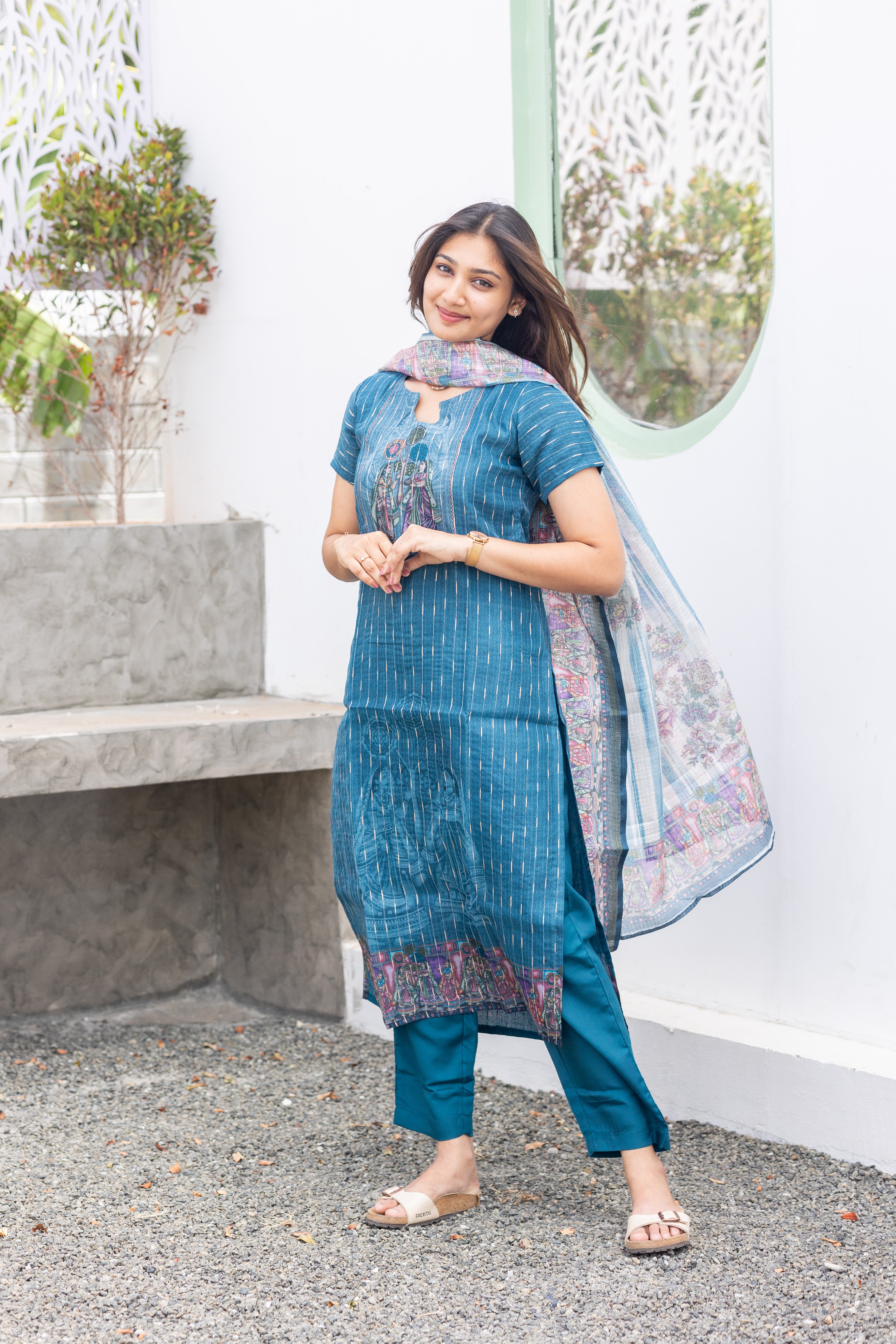 Teal madhubani