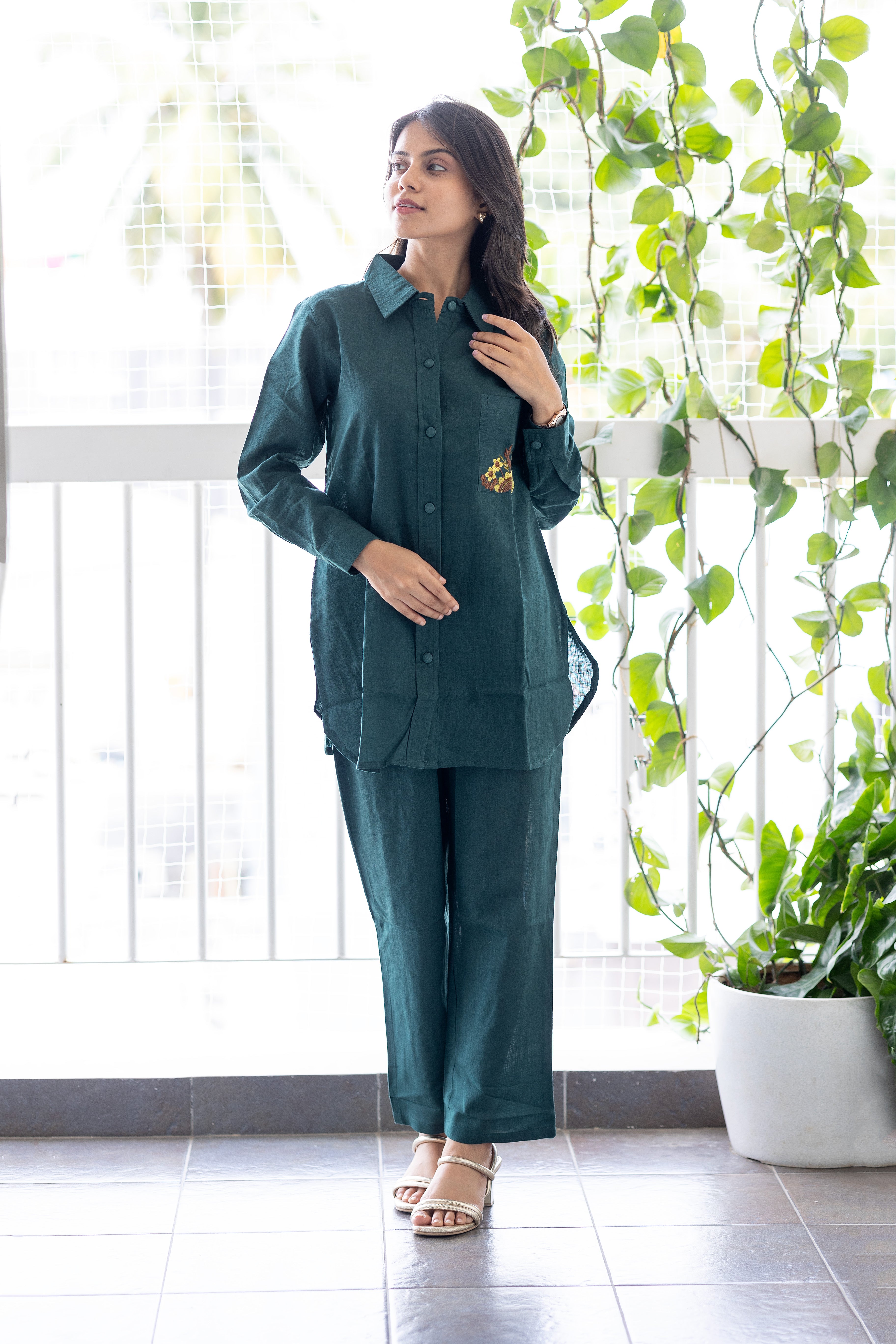 Peacock green set