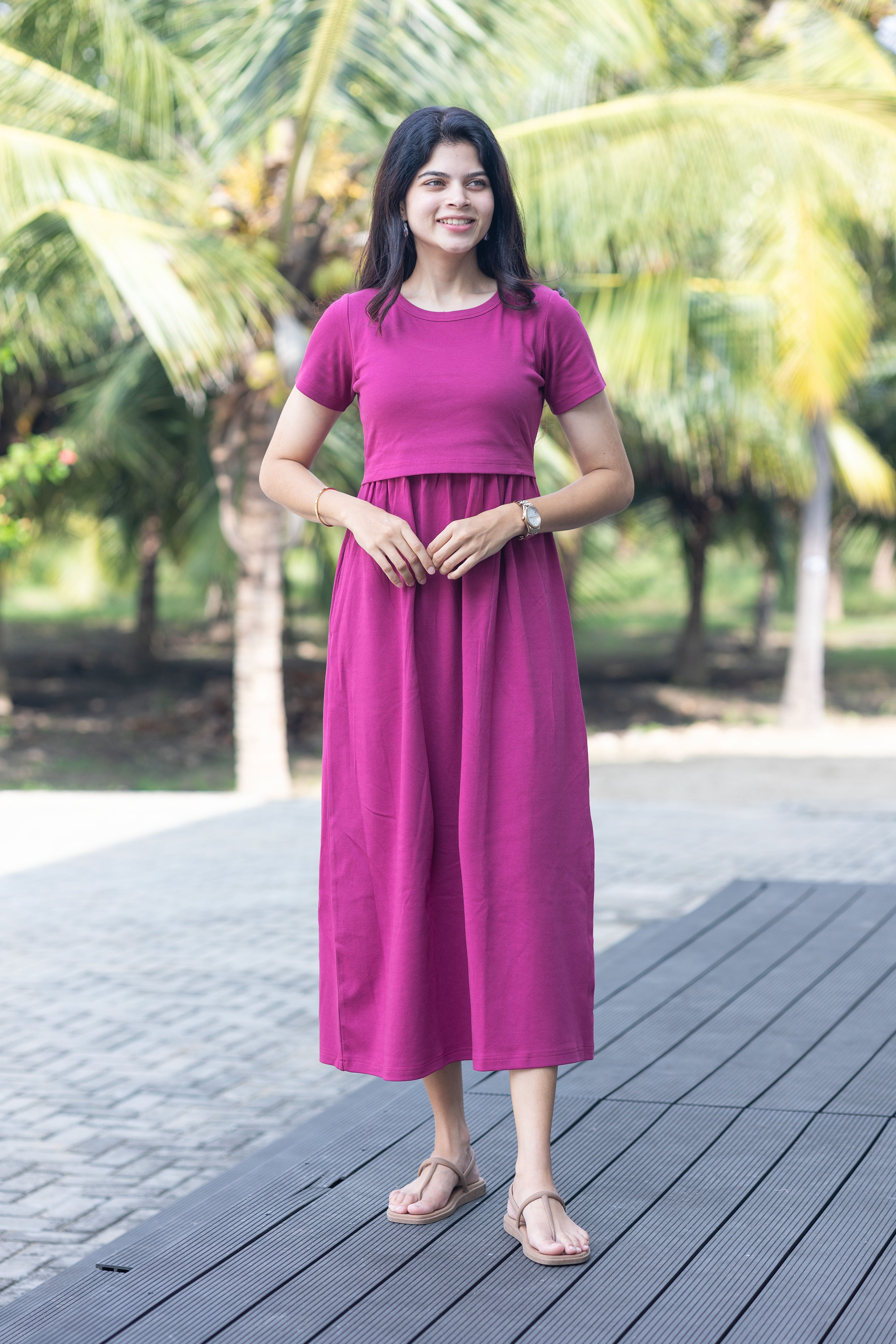 Berry pink maternity