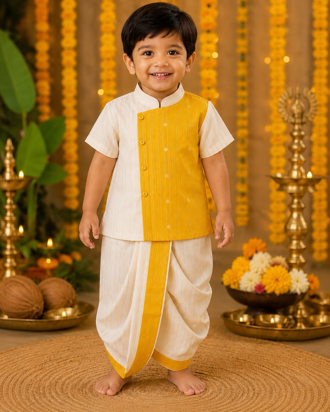 Yellow dhoti set