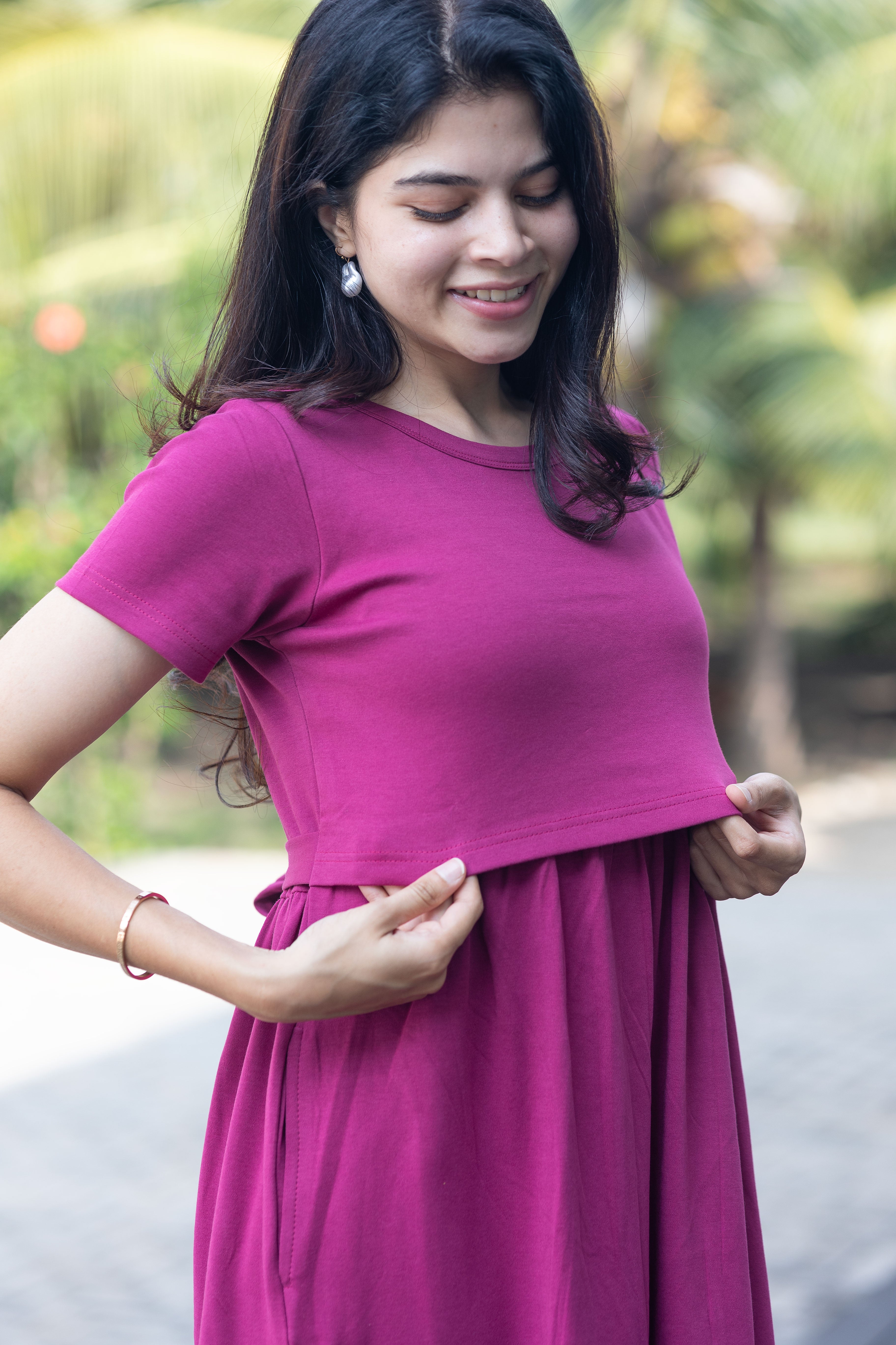 Berry pink maternity