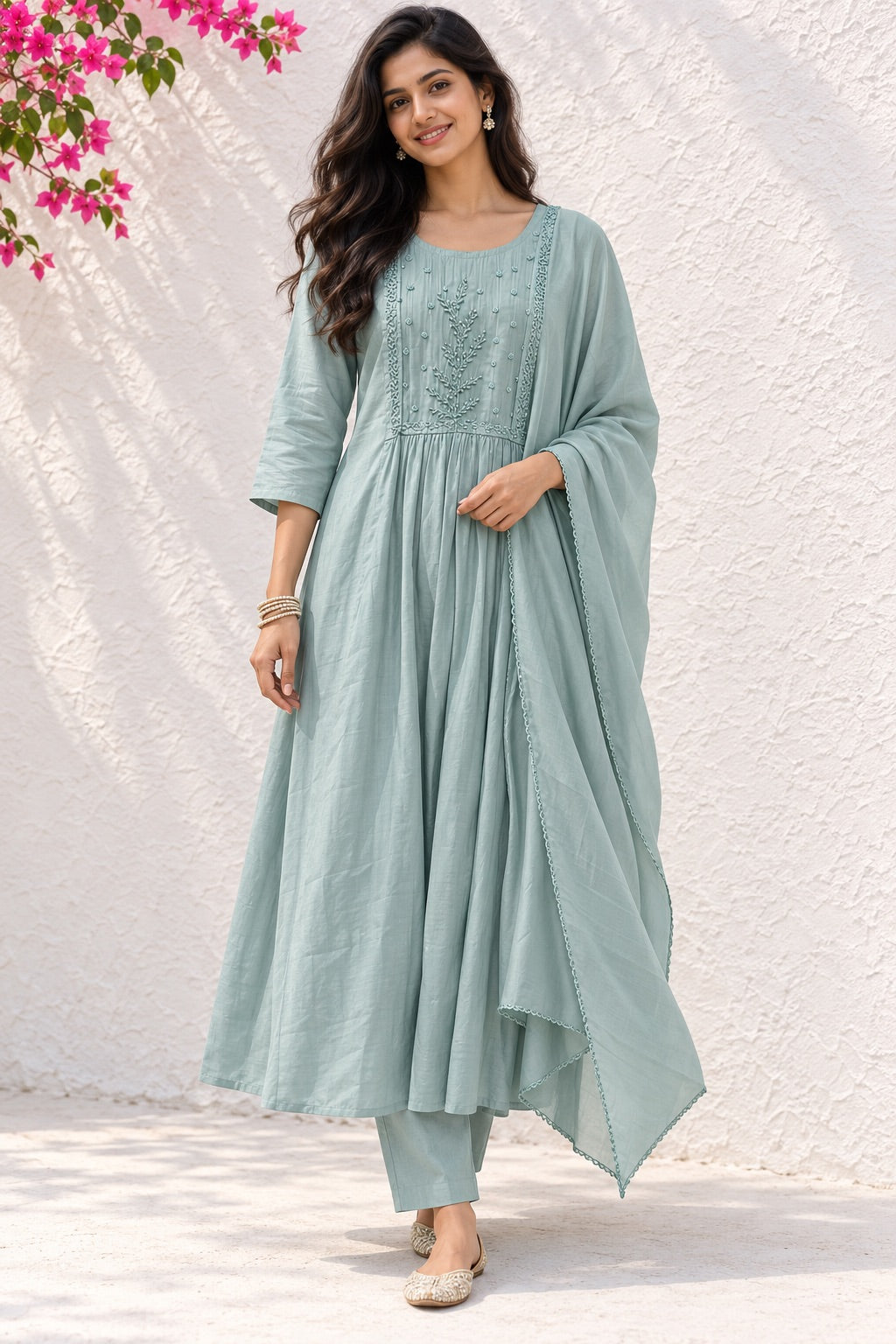 Sky blue ethnic