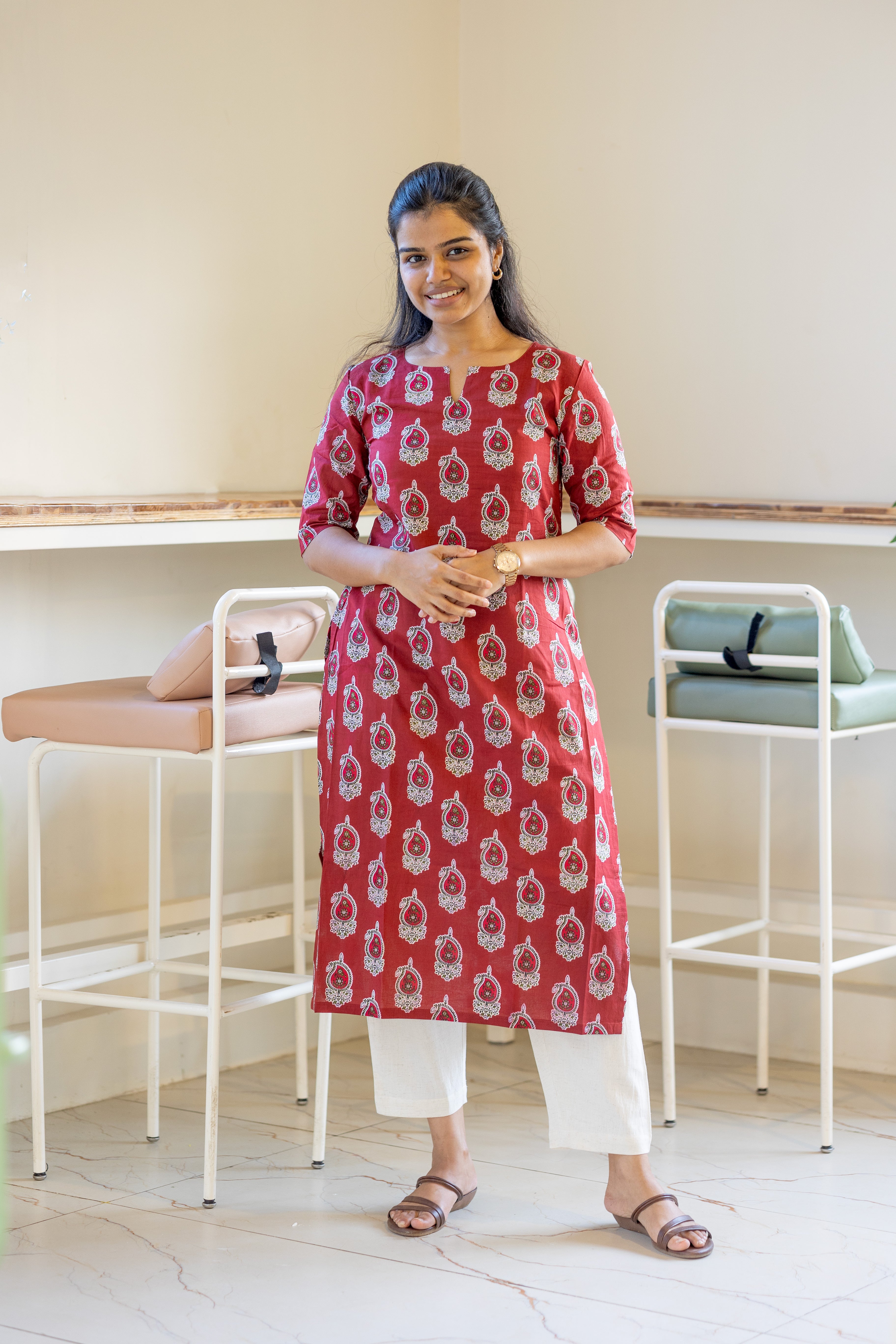 Crimson petal kurti