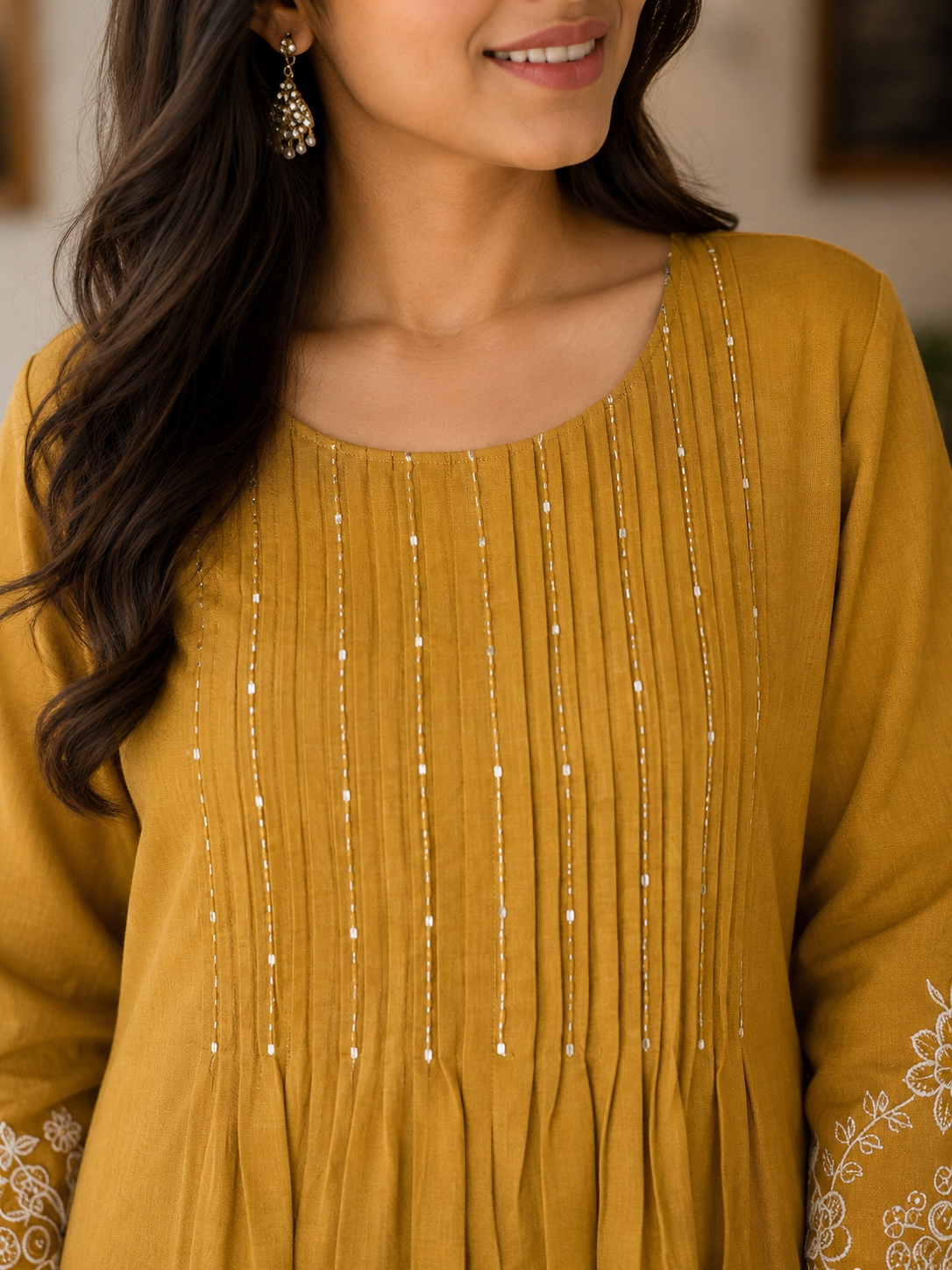 Mustard cutwork co-ords