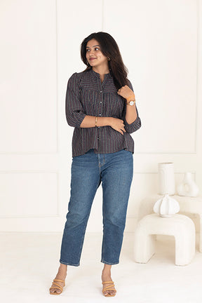 Black checks top