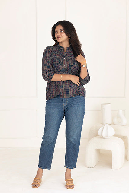 Black checks top